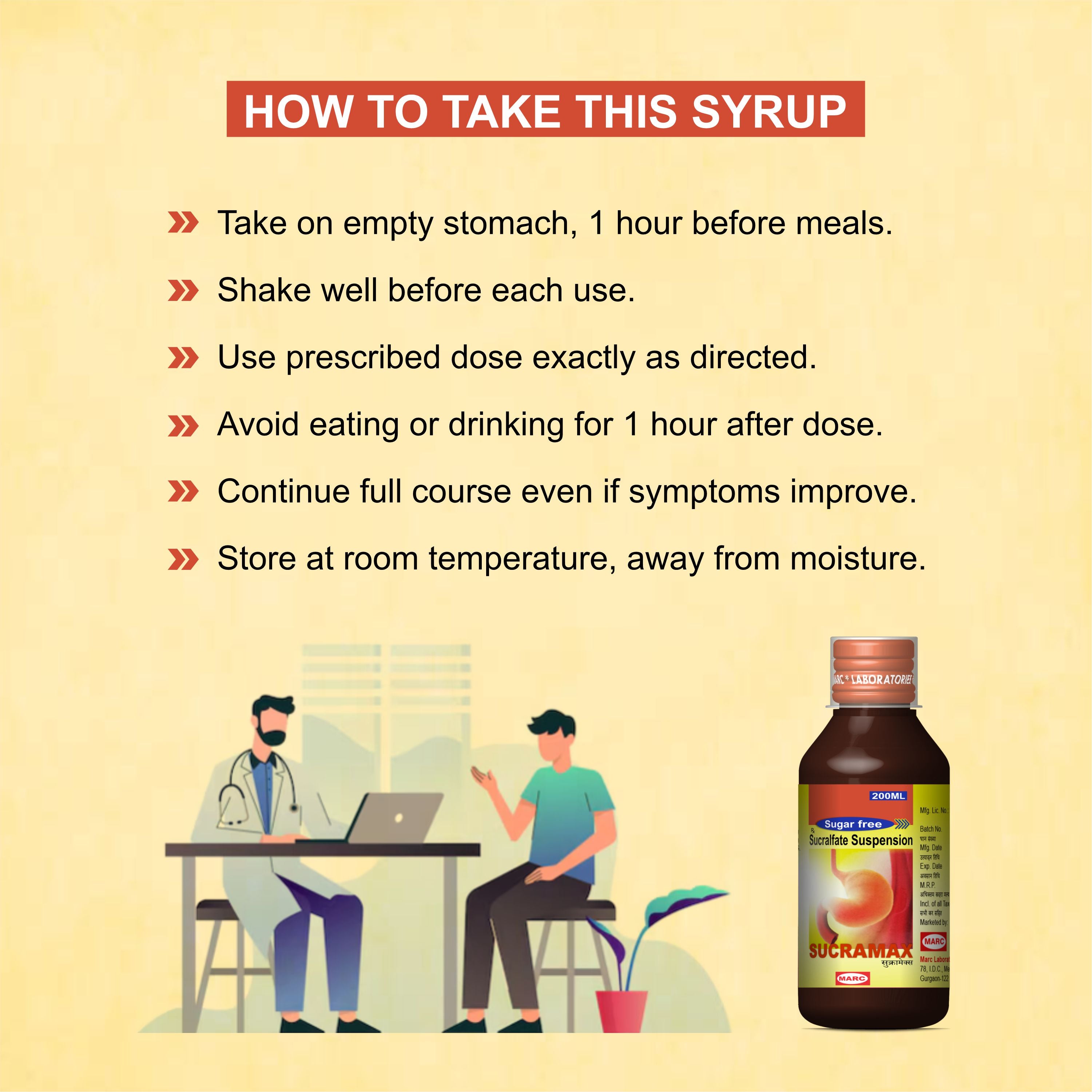 Sucramax Sugar-Free Sucralfate Syrup – Stomach Ulcer & Acid Reflux Relief