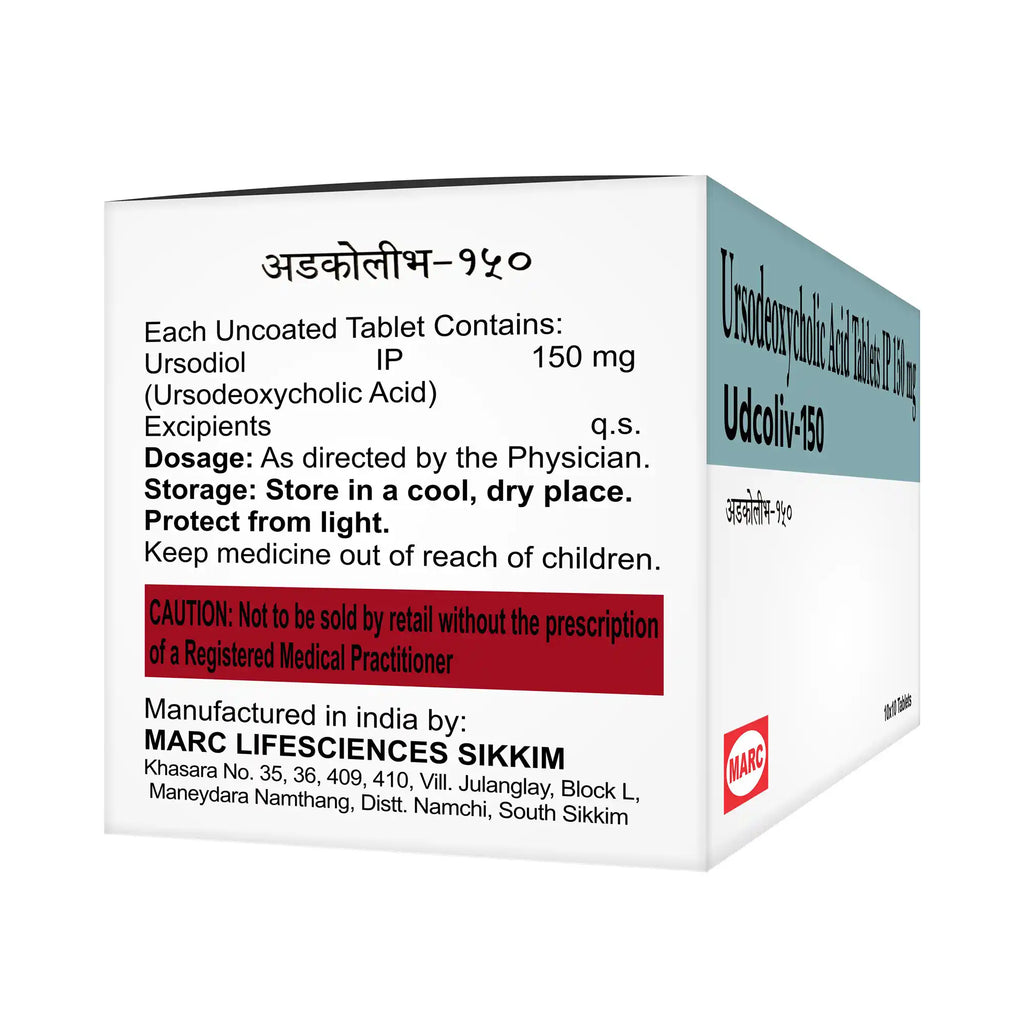 Udcoliv-150-Ursodeoxycholic Acid 150mg Tablet: Helps in Dissolving Cholesterol Gallstones, Supporting Liver Function, Managing Cholestatic Liver Disorders, Improving Bile Flow, and Promoting Long-Term Liver Health