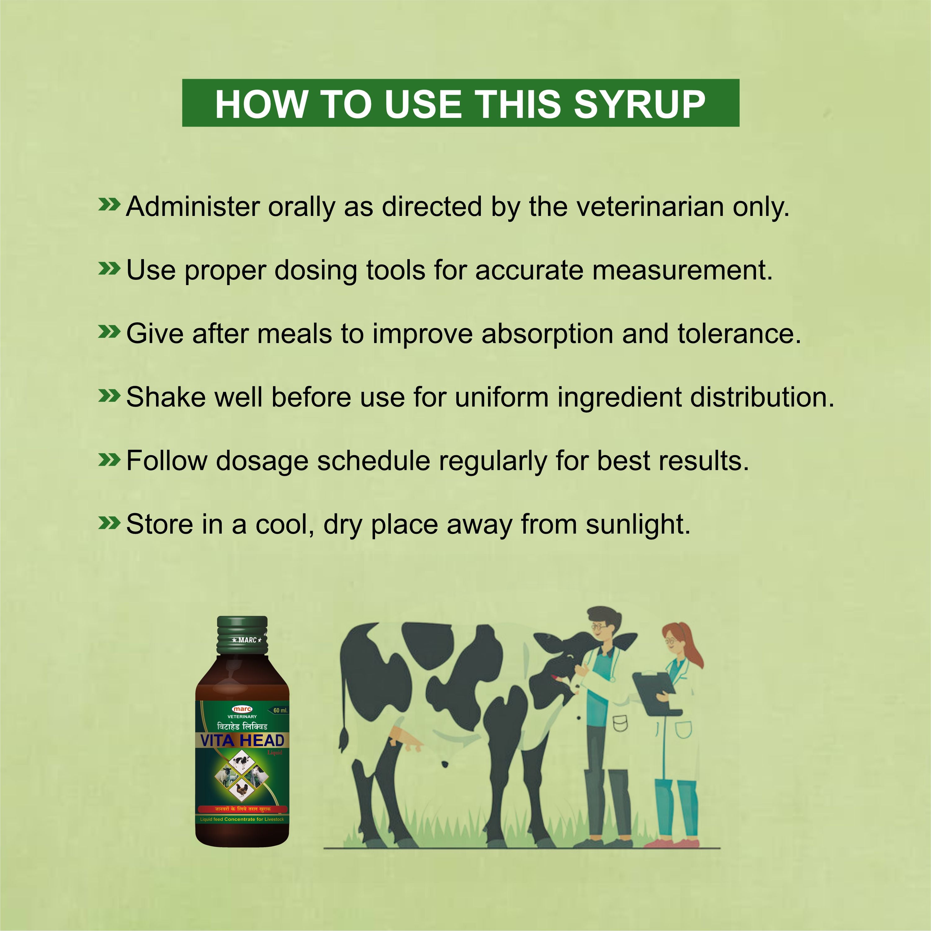 Vita Head Syrup 60ml – Nutritional Veterinary Supplement for Livestock (Pack of 2)