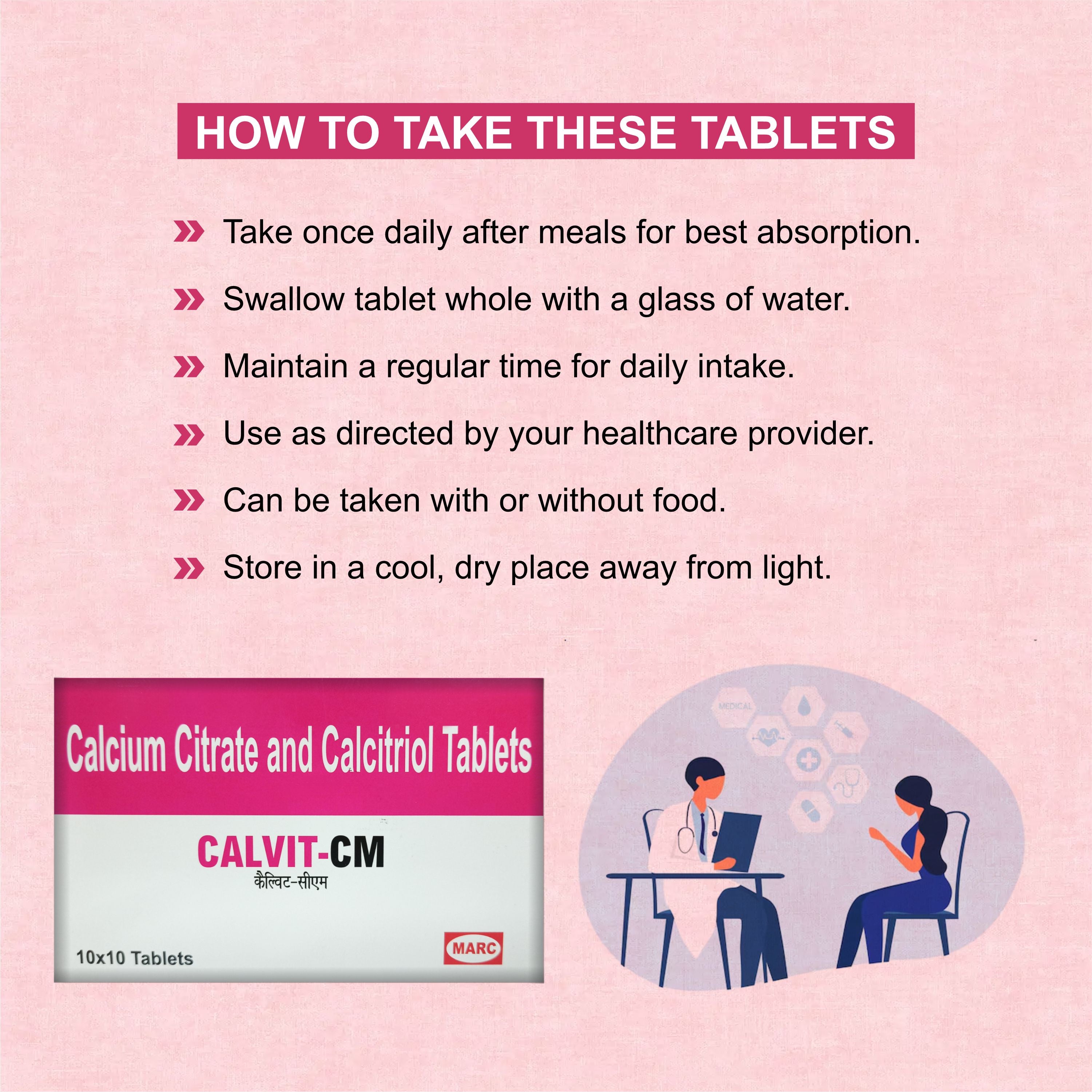 Calvit-CM Tablet – Complete Bone & Joint Support Formula (Pack of 2 Strip)