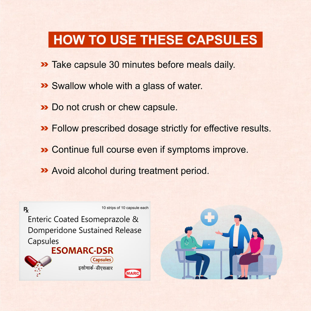 Esomarc DSR Capsule – Dual Relief for Acidity & Digestion Problems ( Pack of 2 Strip)