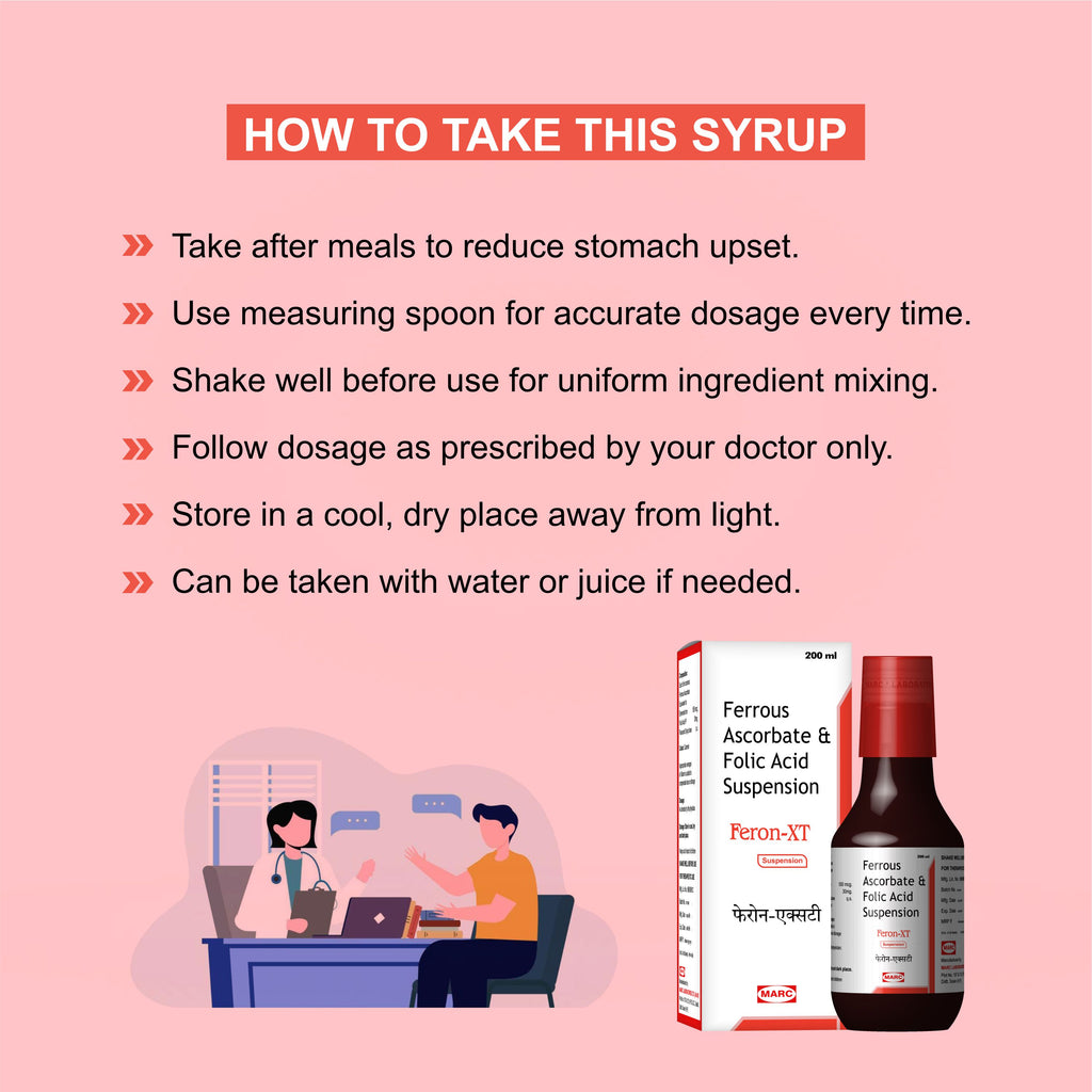 Feron-XT Iron & Folic Acid Syrup 200ml – Anaemia, Weakness & Haemoglobin Support