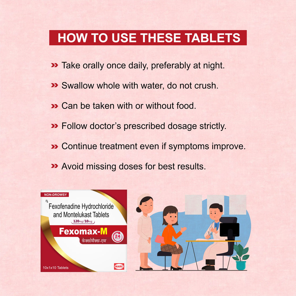 Marc Fexomax M Tablet – Effective Relief from Allergies & Asthma Symptoms