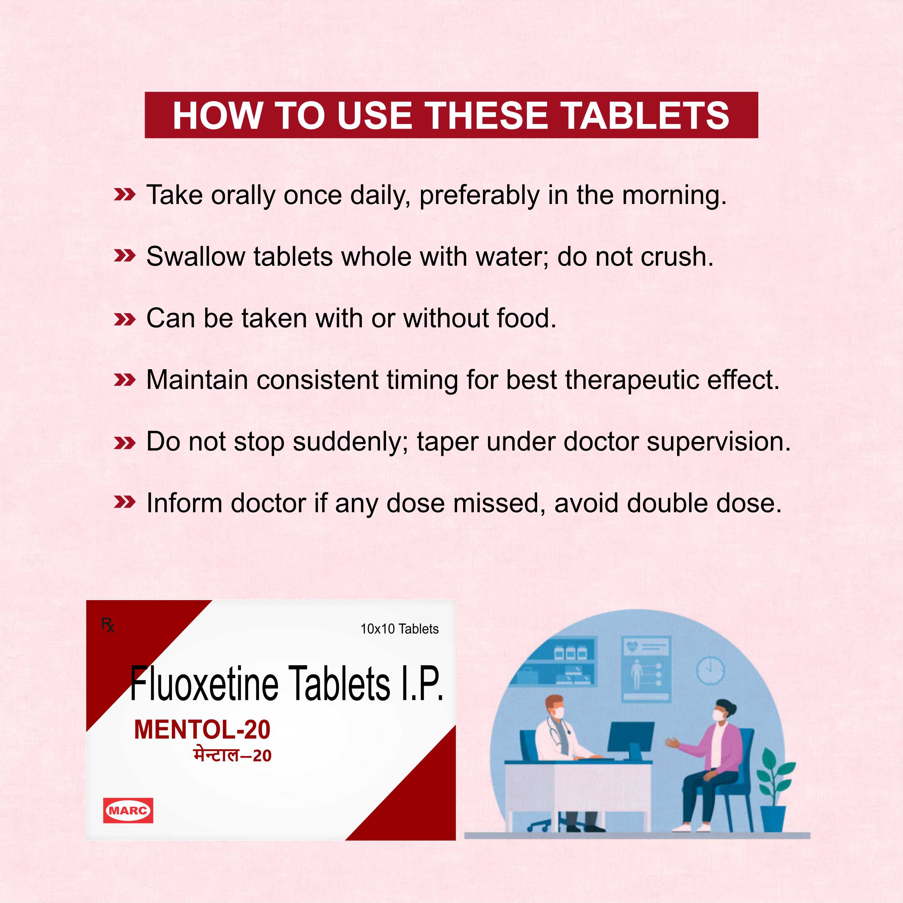 Mentol 20 Tablet – Fluoxetine 20mg for Depression, Anxiety & OCD