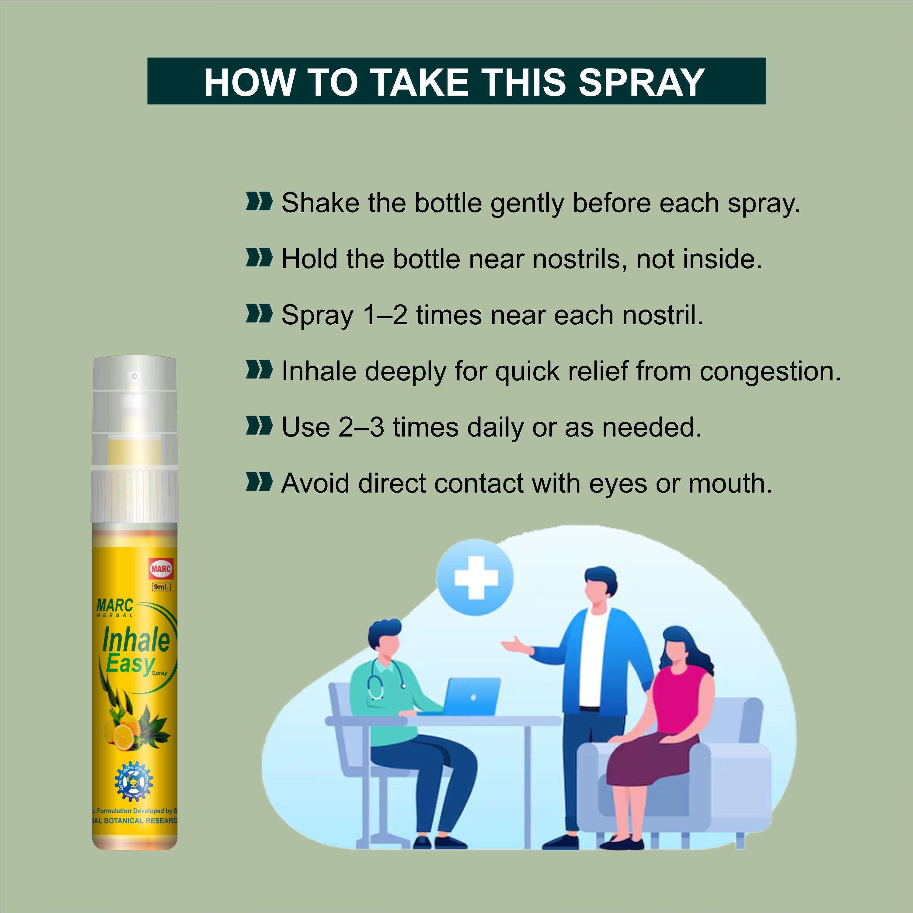Marc Inhale Easy Spray – Instant Relief for Nasal Congestion & Easy Breathing