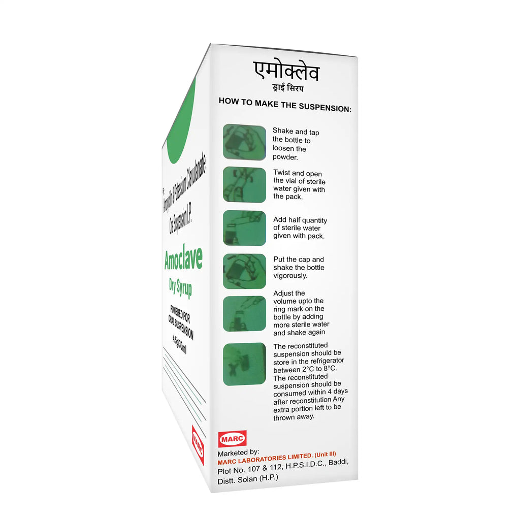 Amoclave Amoxicillin & Clavulanate Dry Syrup – Pediatric Antibiotic for Ear, Throat & Chest Infections