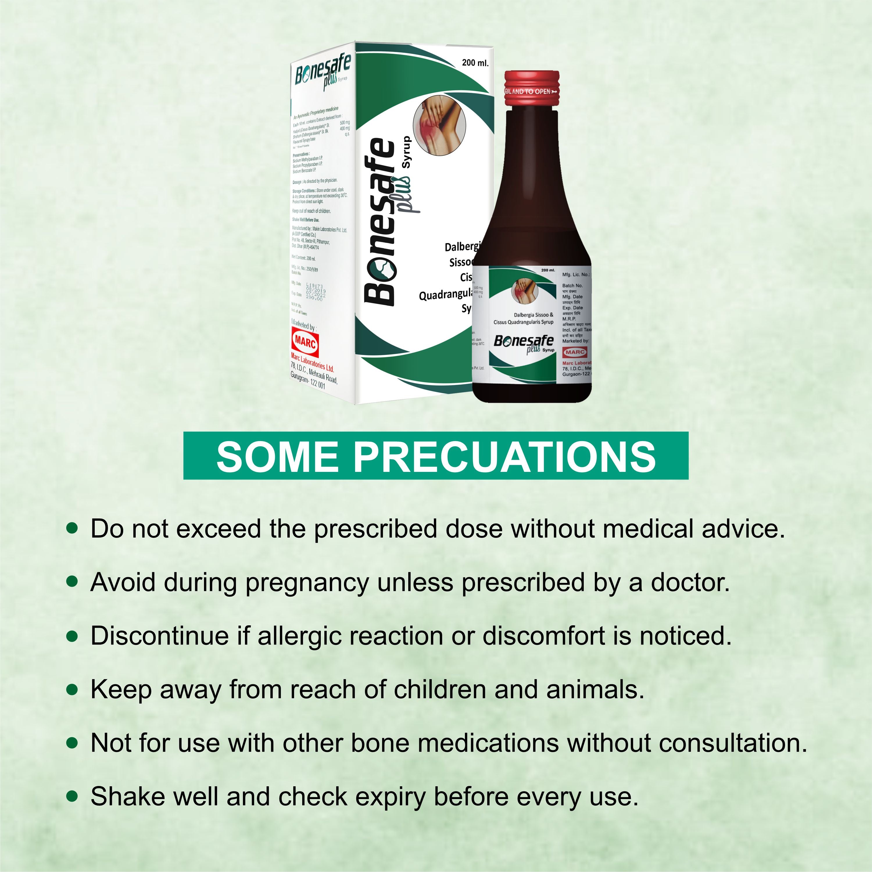 Marc Bonesafe Plus Syrup – Natural Ayurvedic Bone & Joint Support