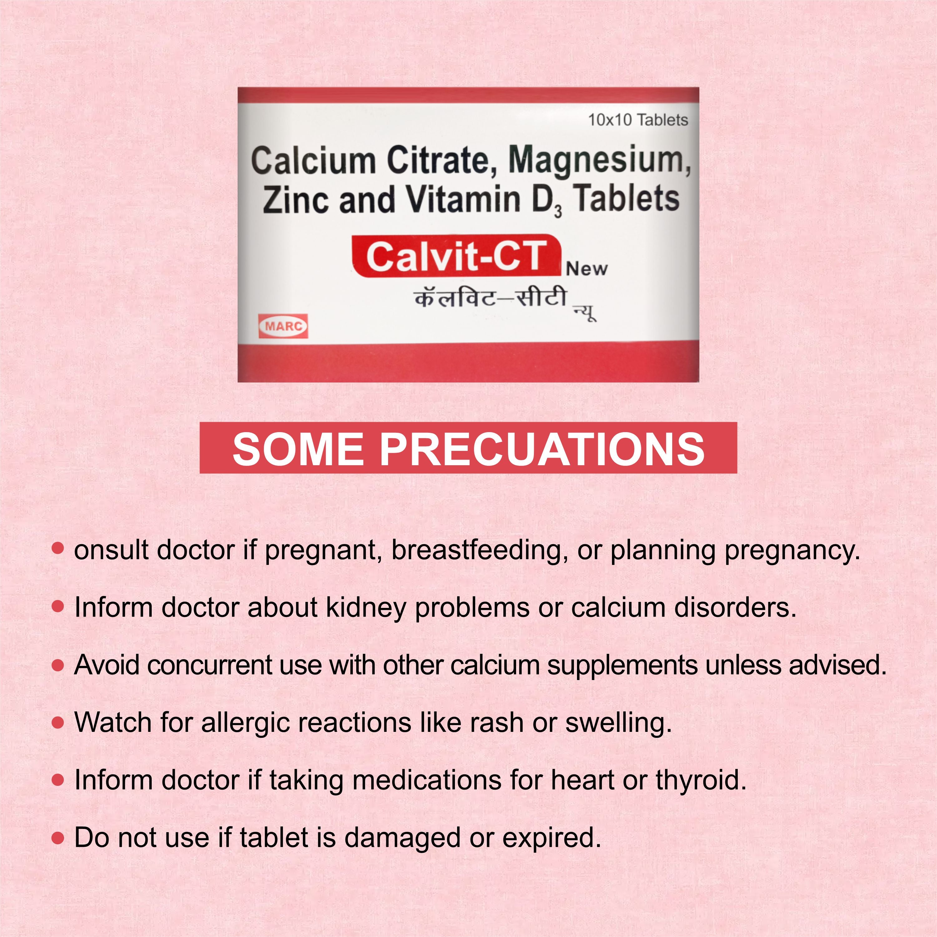 Calvit-CT Tablet – Complete Bone & Joint Health Supplement (Pack of 3 Strip)