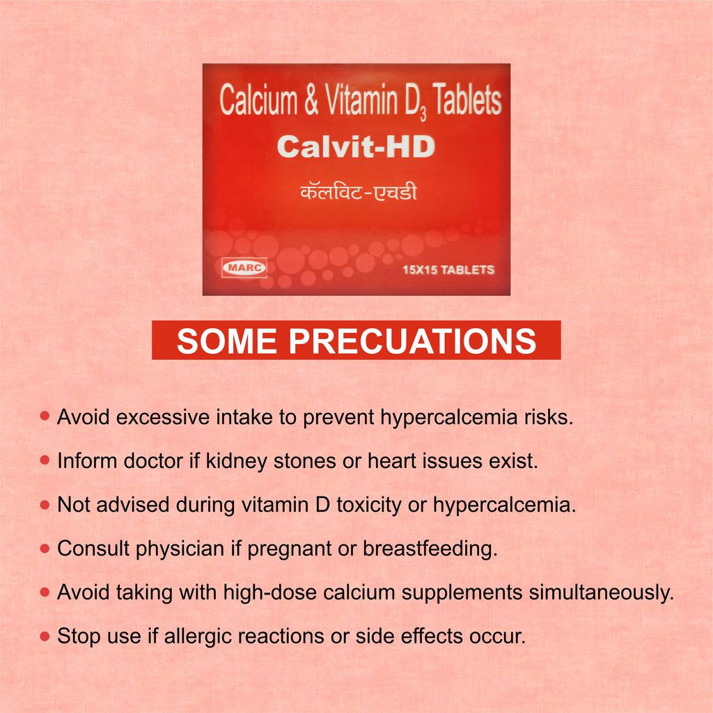 Calvit HD Tablet – Premium Calcium & Vitamin D3 Supplement for Strong Bones & Teeth (1 Box)