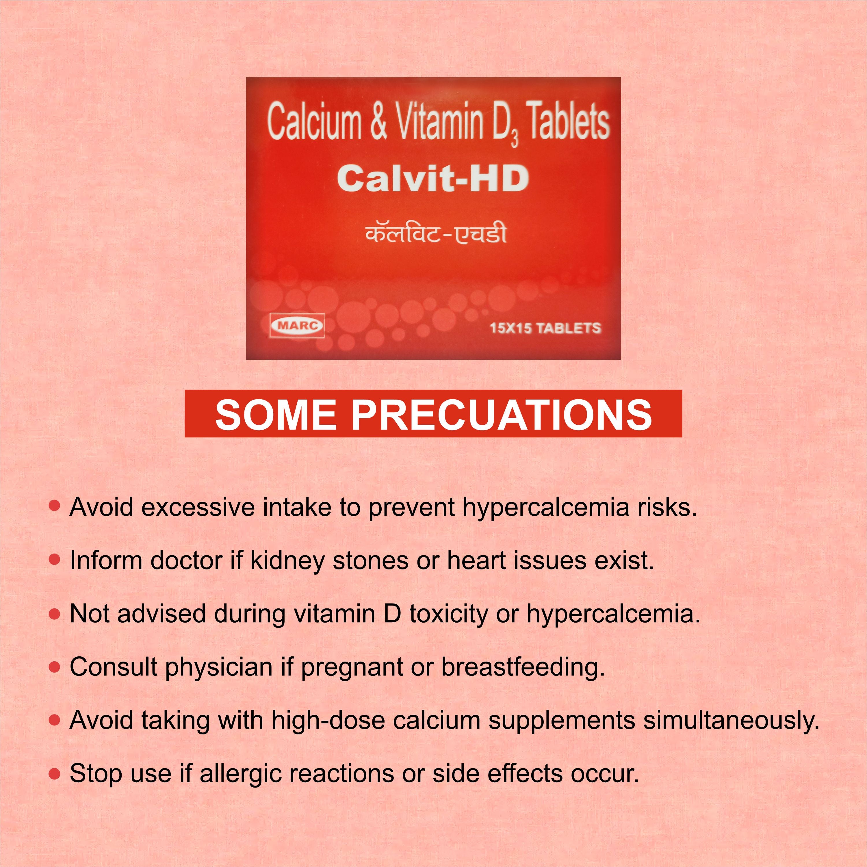 Calvit HD Tablet – Premium Calcium & Vitamin D3 Supplement for Strong Bones & Teeth (Pack of 2 Strip)