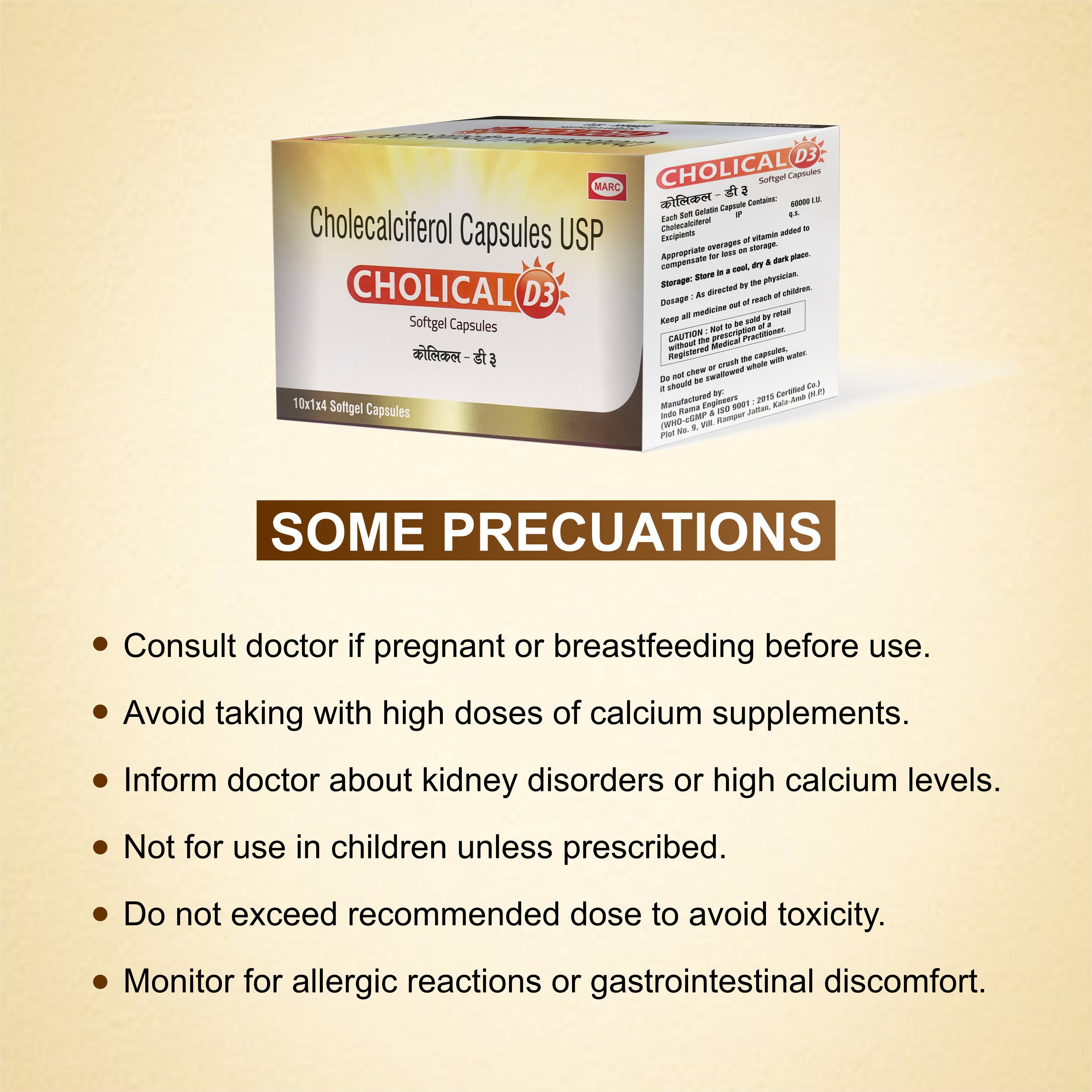 Cholical D3 Oral Solution – Liquid Vitamin D3 for Strong Bones & Better Immunity