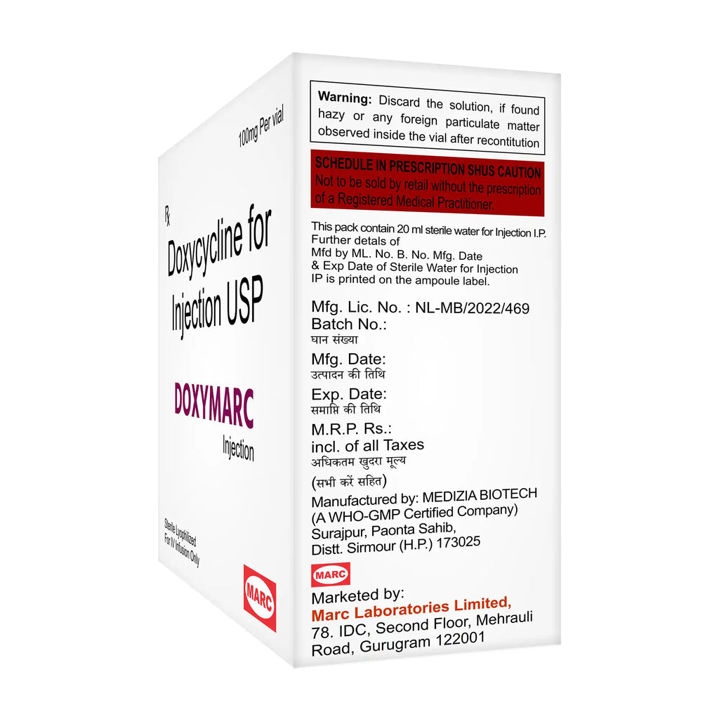 Doxymarc Doxycycline Injection – Injectable Antibiotic for Severe Bacterial & Atypical Infections