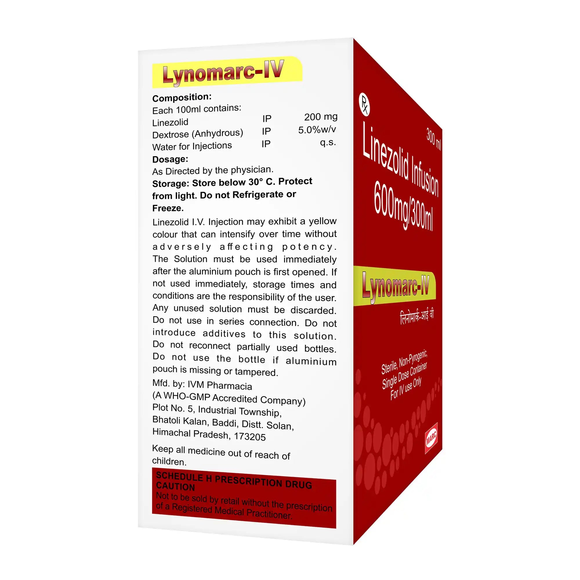 Lynomarc IV Linezolid Infusion – Hospital IV Antibiotic for MRSA & Drug-Resistant Infections