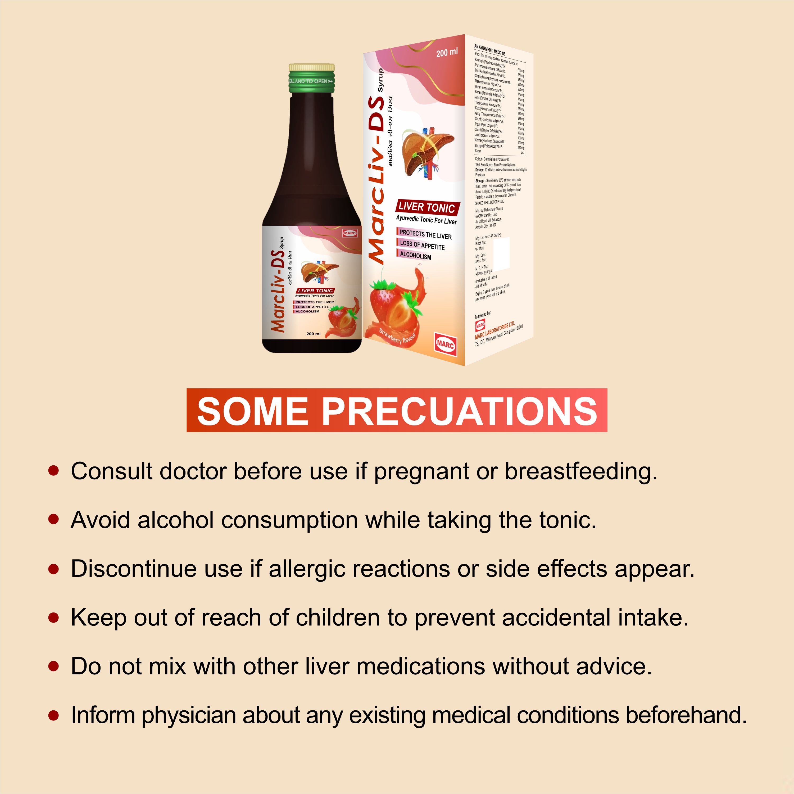 MarcLiv DS Syrup 200ml – Ayurvedic Liver Tonic for Detoxification, Digestion & Healthy Liver Function