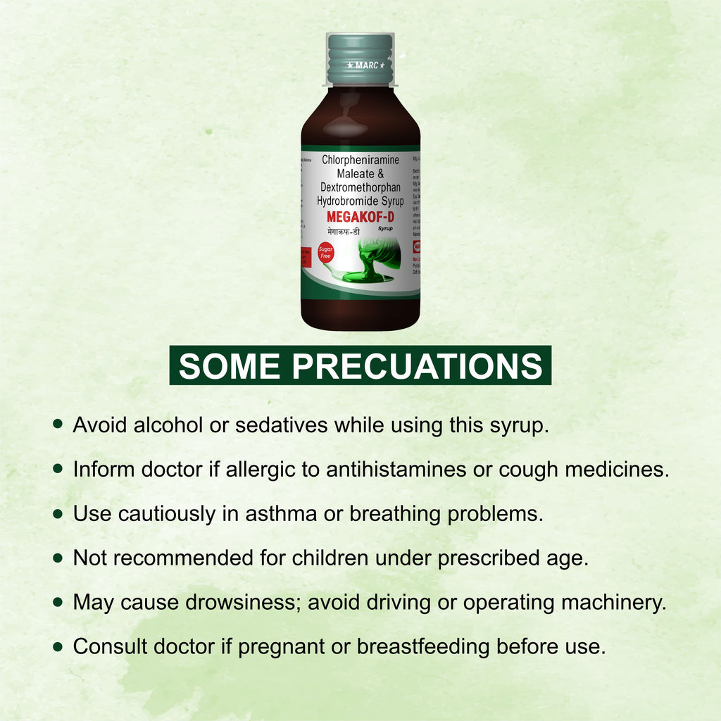 Megakof-D Dry Cough & Allergy Relief Syrup – Cold, Runny Nose & Throat Irritation