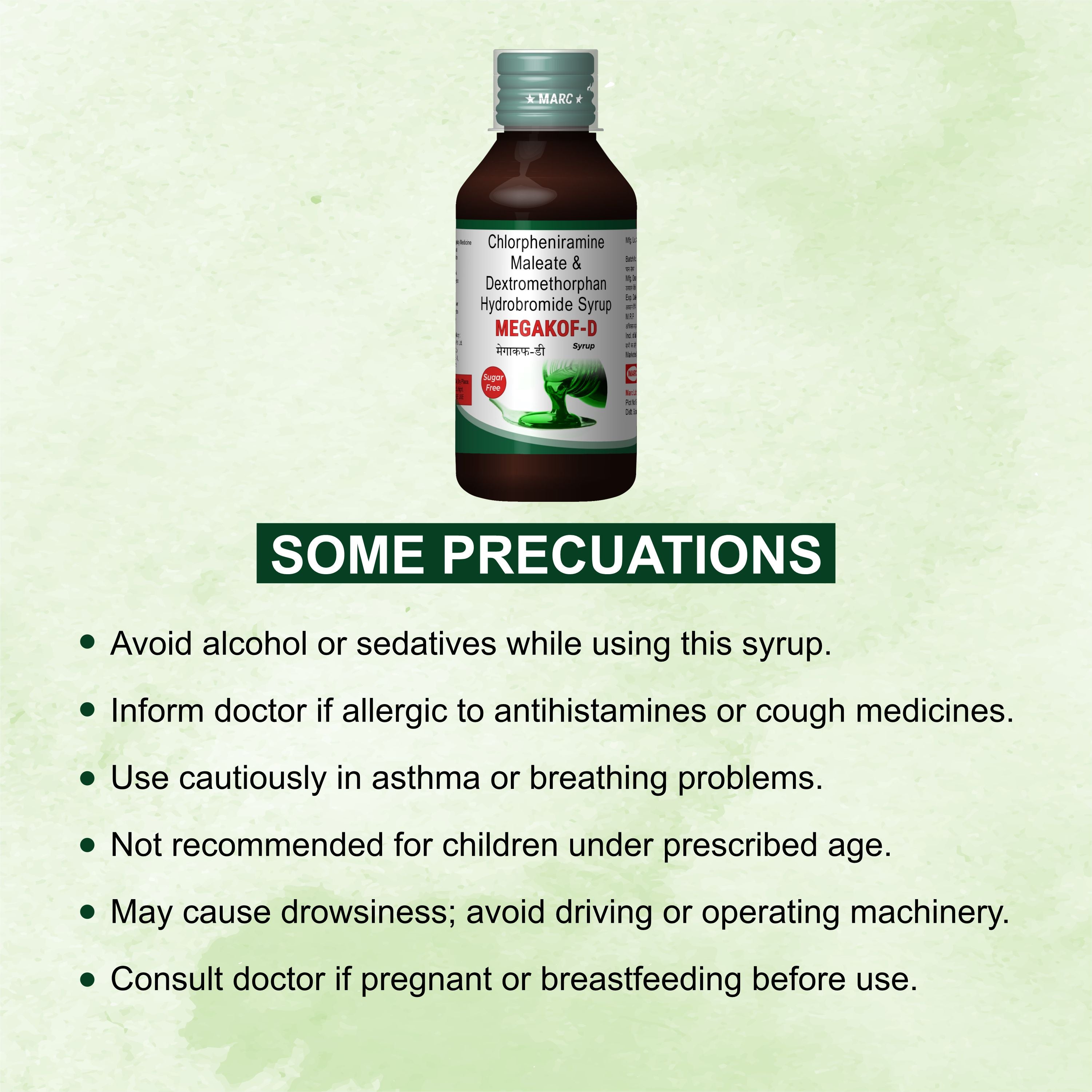 Megakof-D Dry Cough & Allergy Relief Syrup – Cold, Runny Nose & Throat Irritation