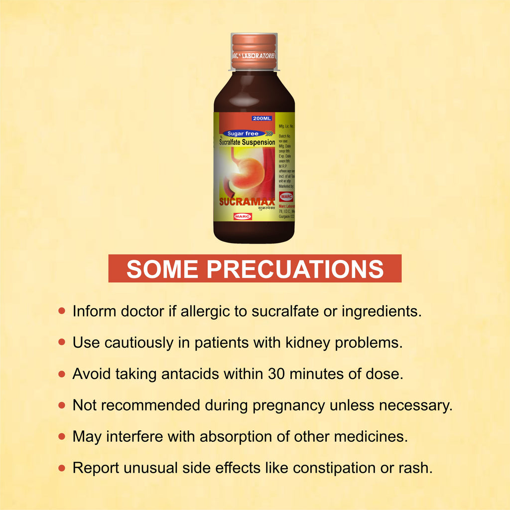Sucramax Sugar-Free Sucralfate Syrup – Stomach Ulcer & Acid Reflux Relief