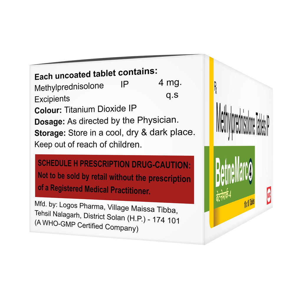 Betnemarc-4 Betamethasone 4mg Tablet – Severe Allergy, Inflammation & Skin Condition