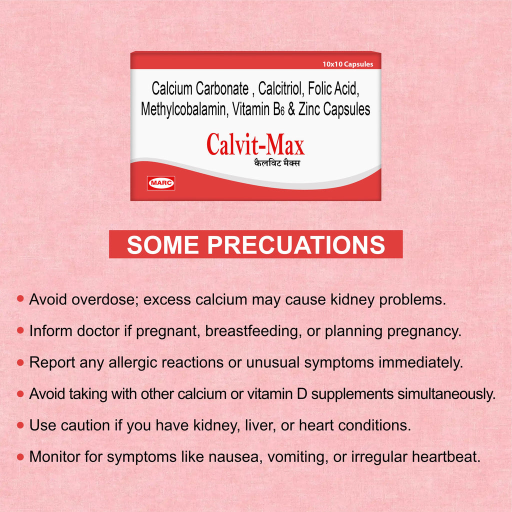 Calvit Max Tablet – Complete Bone, Nerve & Immunity Support Formula(1 Box)