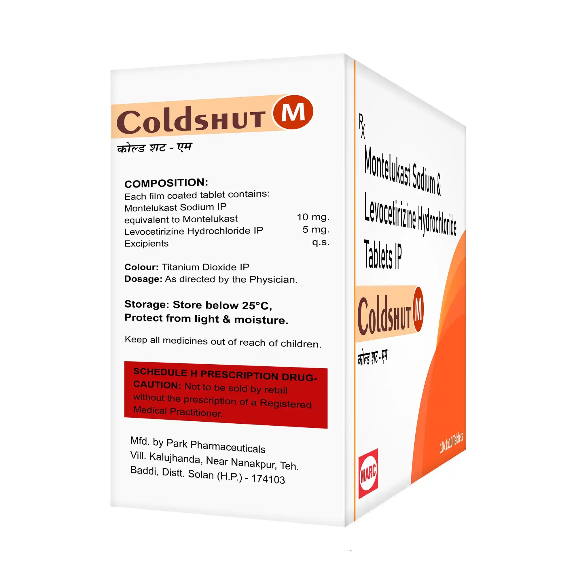 Coldshut-M Paracetamol, Phenylephrine & Chlorphenamine Tablet – Cold, Fever & Congestion Relief