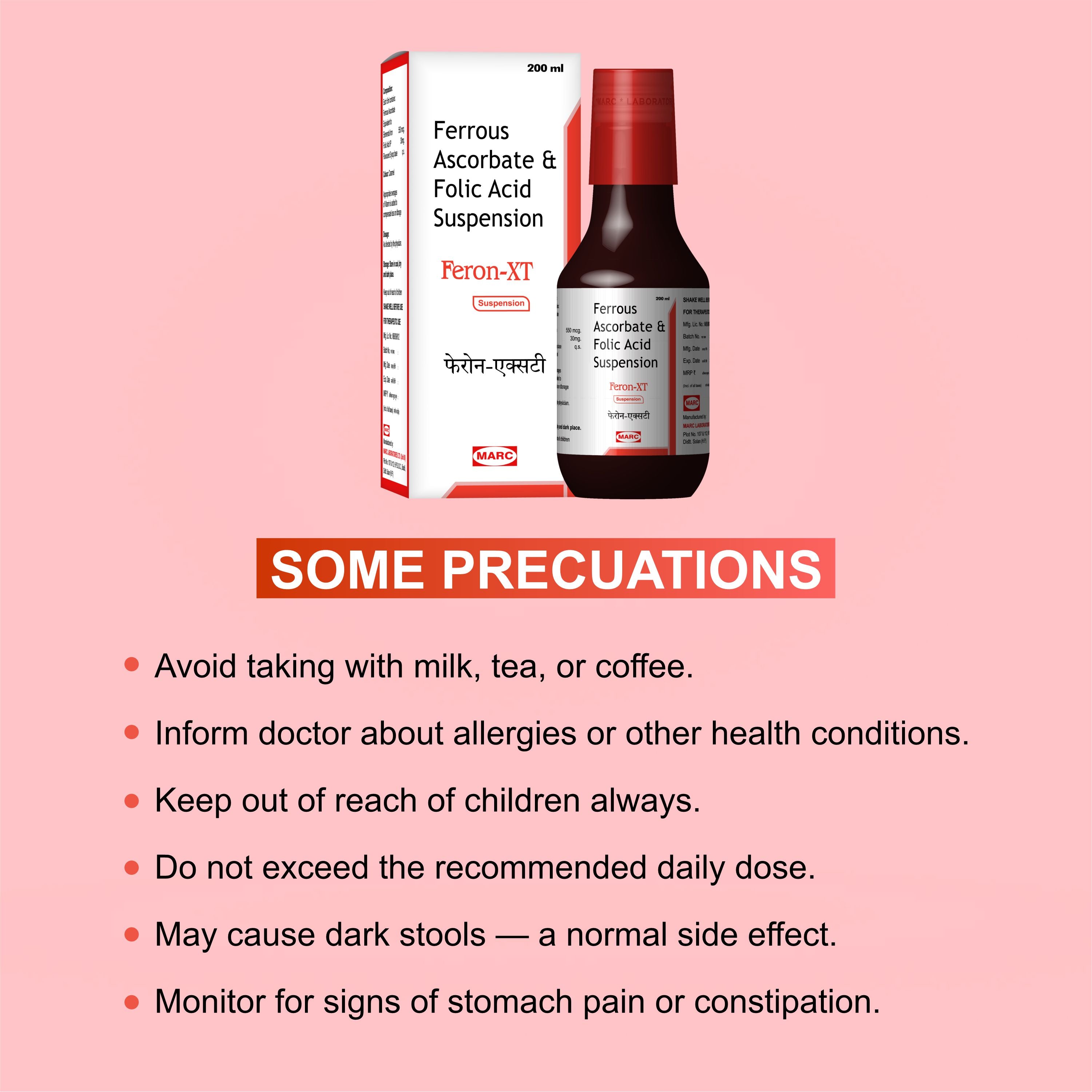Feron-XT Iron & Folic Acid Syrup 200ml – Anaemia, Weakness & Haemoglobin Support