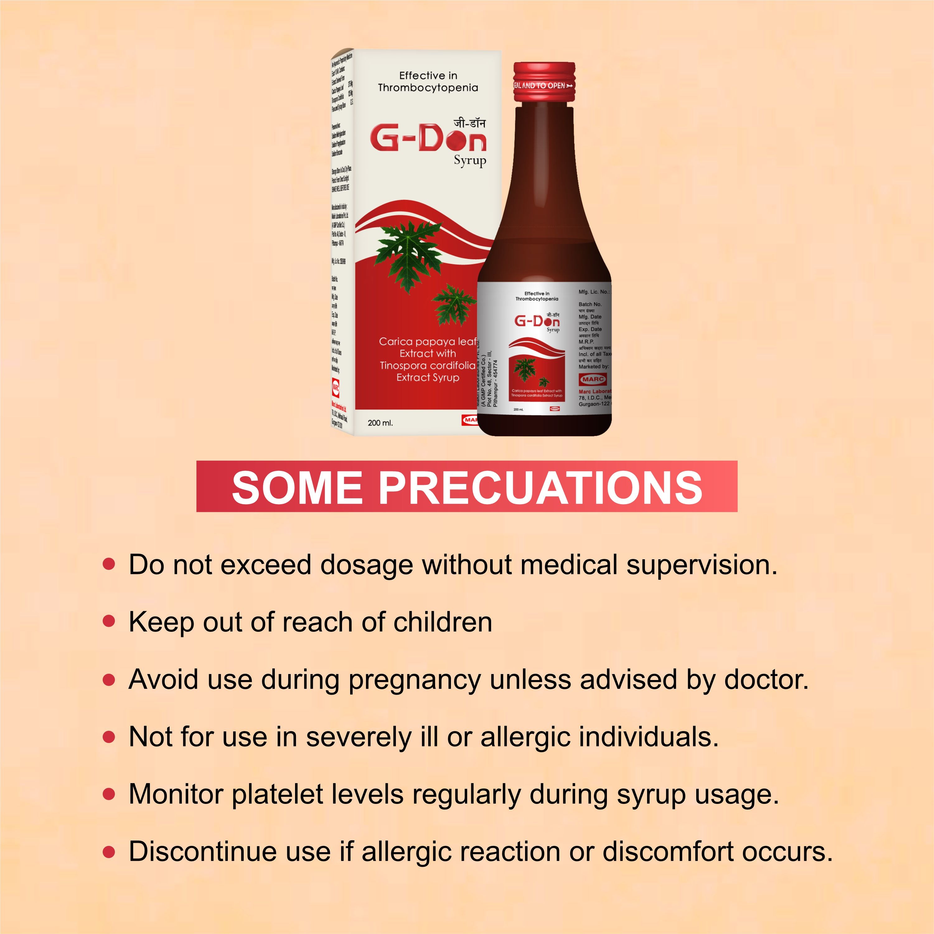 Marc G Don Syrup – Natural Platelet Booster & Immunity Enhancer