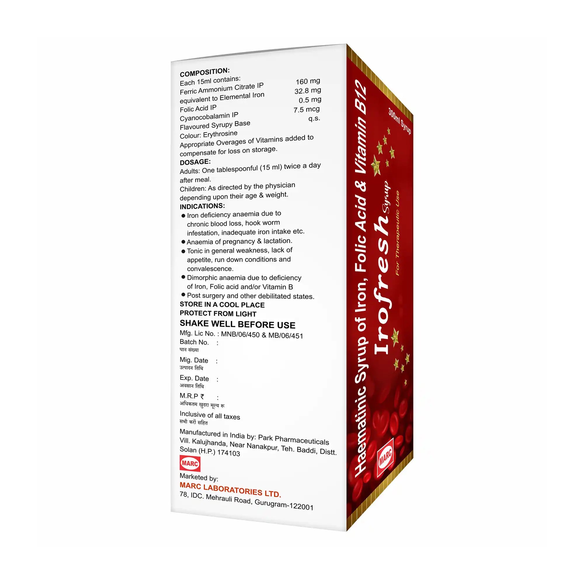 Irofresh Iron & Folic Acid Syrup 300ml – Larger Supply for Anaemia & Energy Recovery