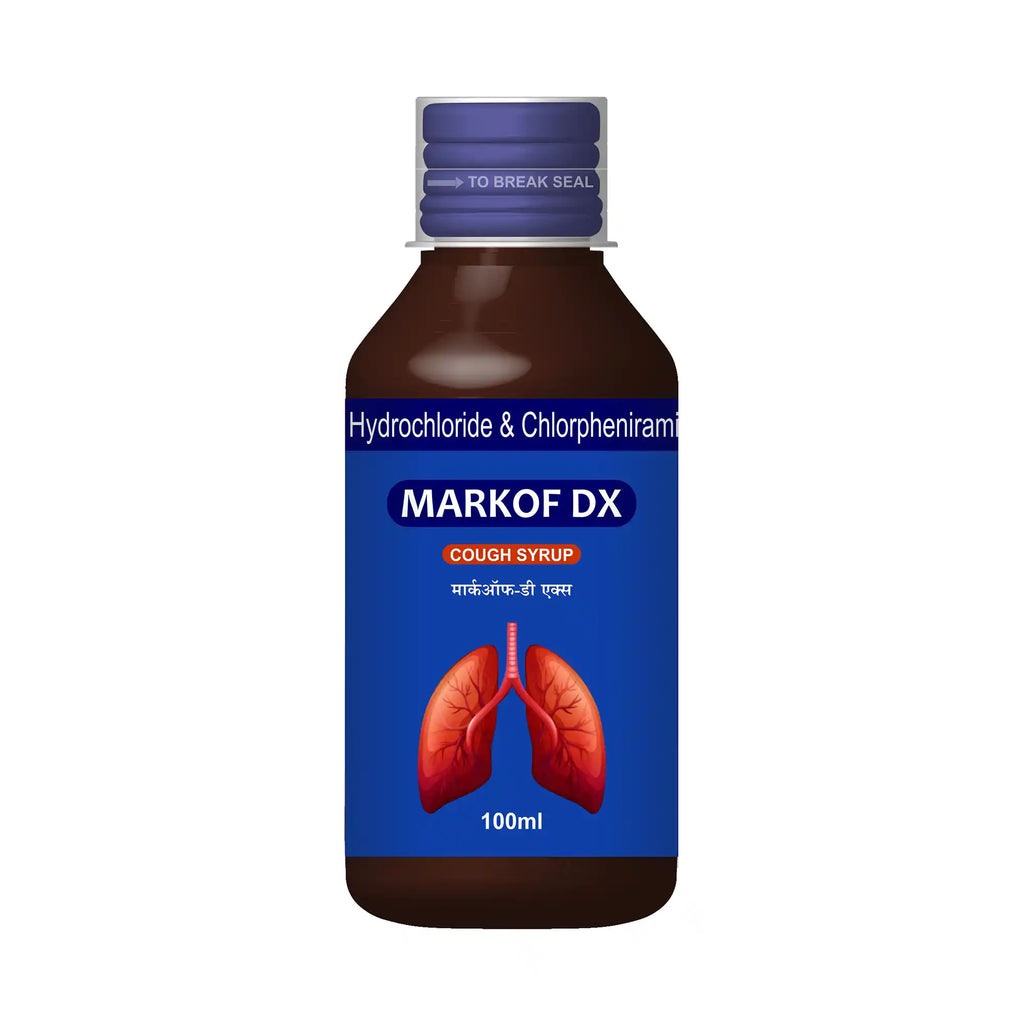 Markof DX Dextromethorphan & Chlorphenamine Syrup – Dry Cough, Cold & Allergy Relief