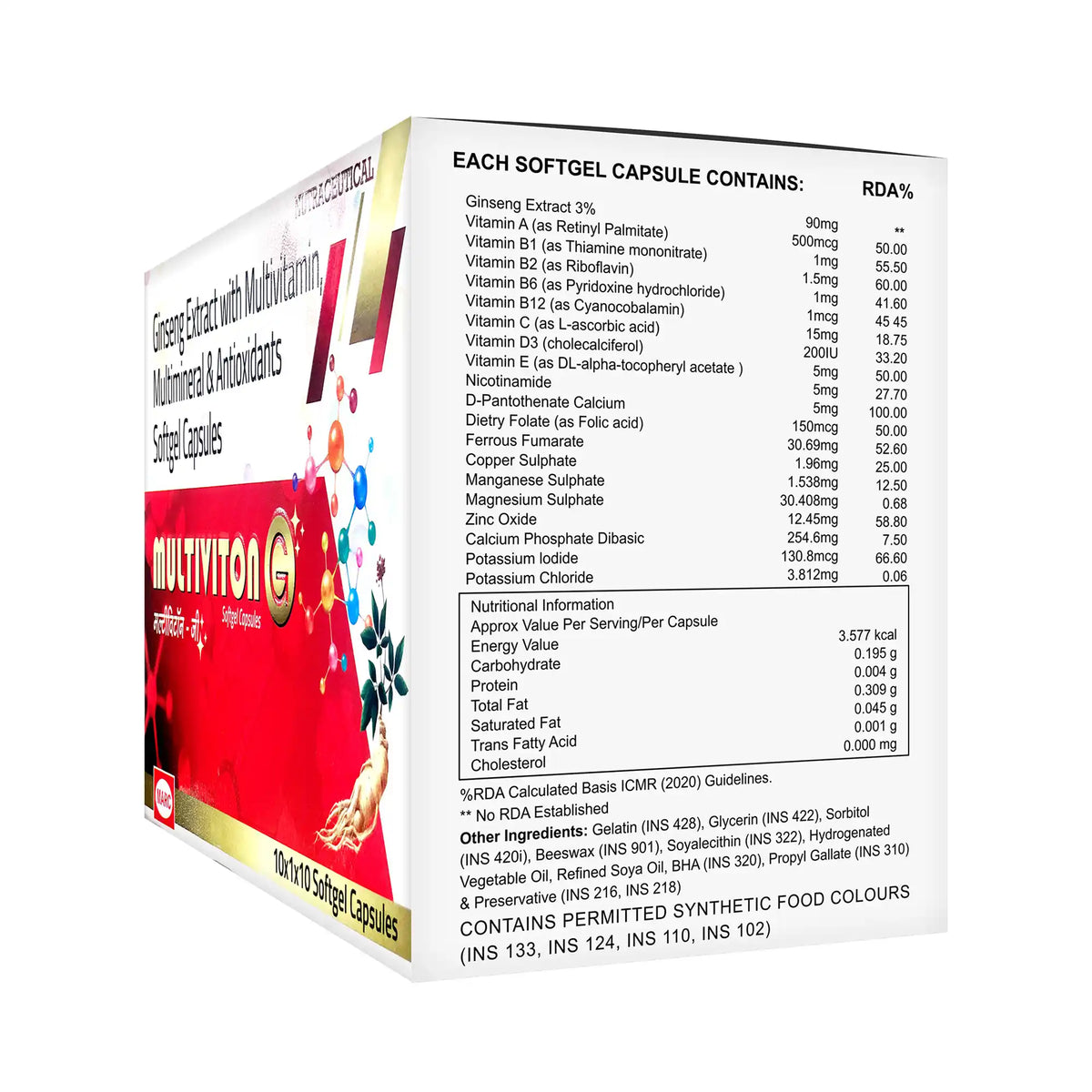 Multiviton G Multivitamin, Ginseng & Mineral Capsule – Energy, Stamina & Cognitive Support