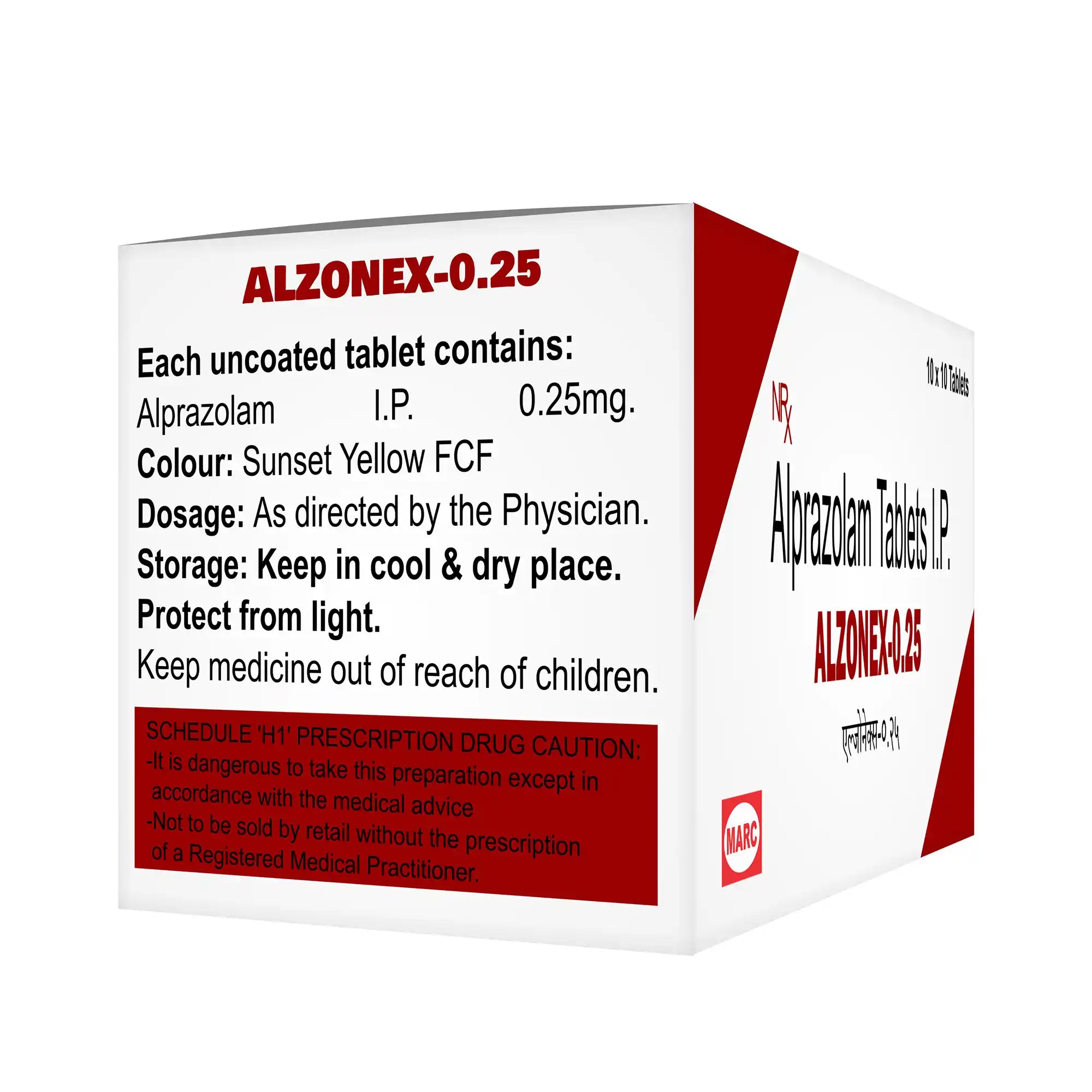 Alzonex 0.25mg Alprazolam Tablet – Mild Anxiety & Stress Relief