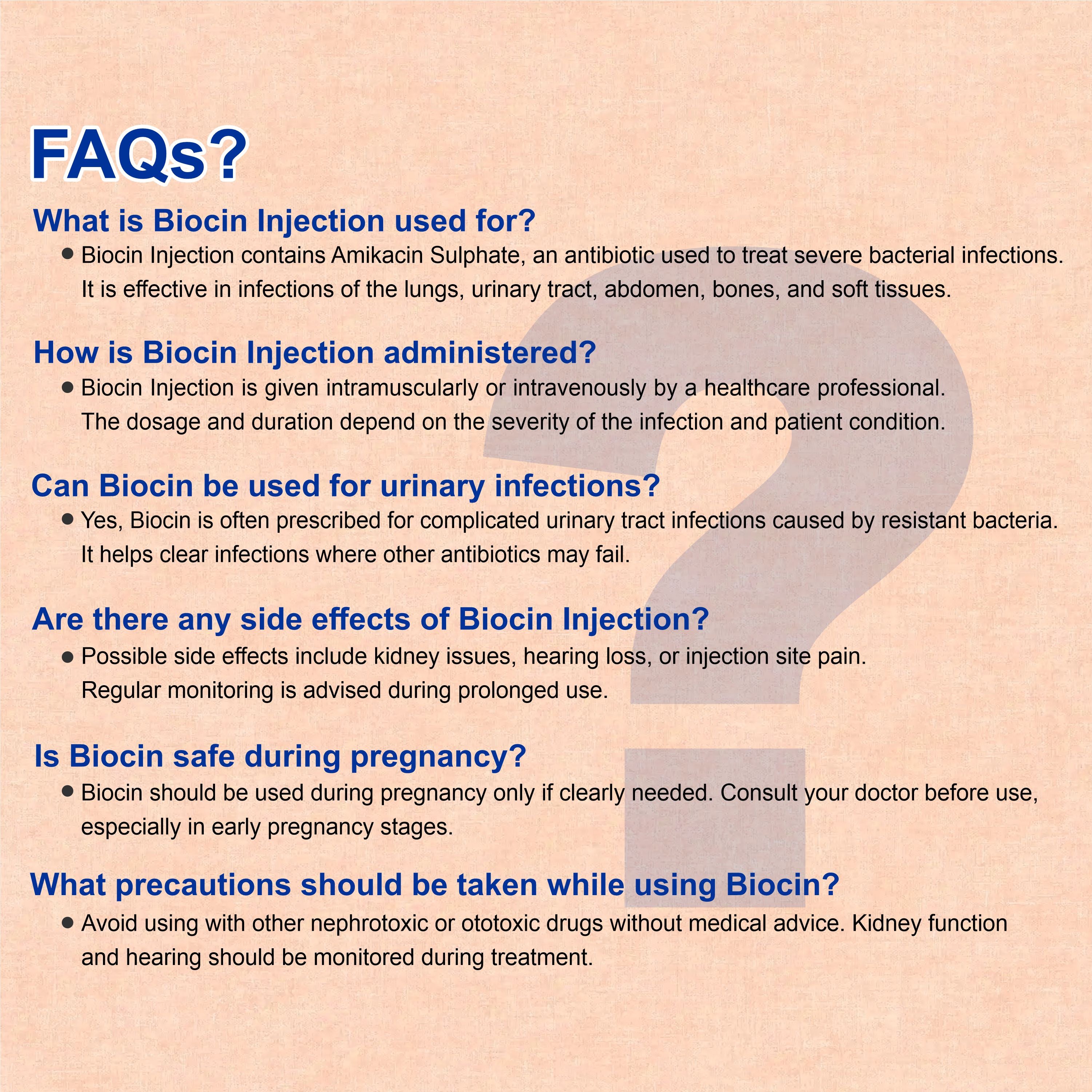 Biocin Injection 500mg – Aminoglycoside Antibiotic for Serious Bacterial Infections