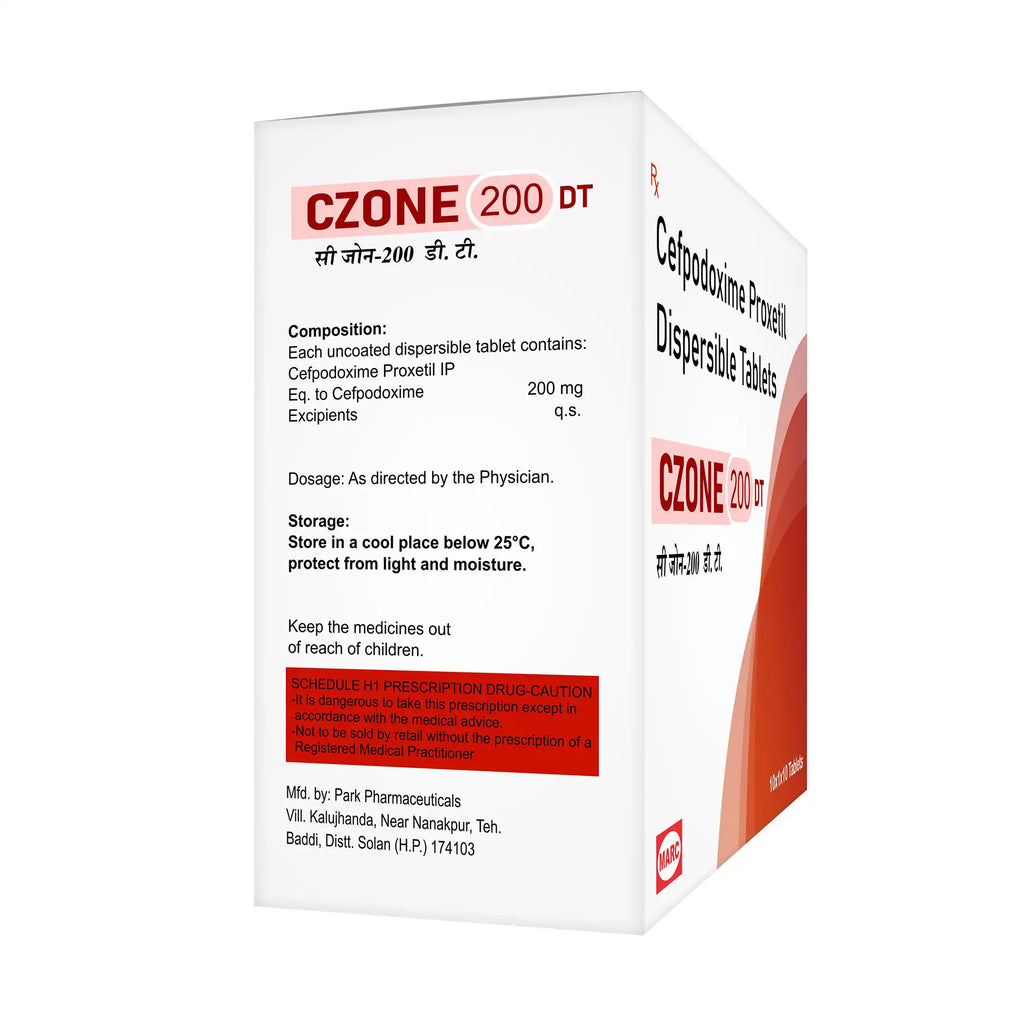 C-Zone 200 DT Cefixime 200mg Dispersible Tablet – UTI, Throat & Respiratory Infection