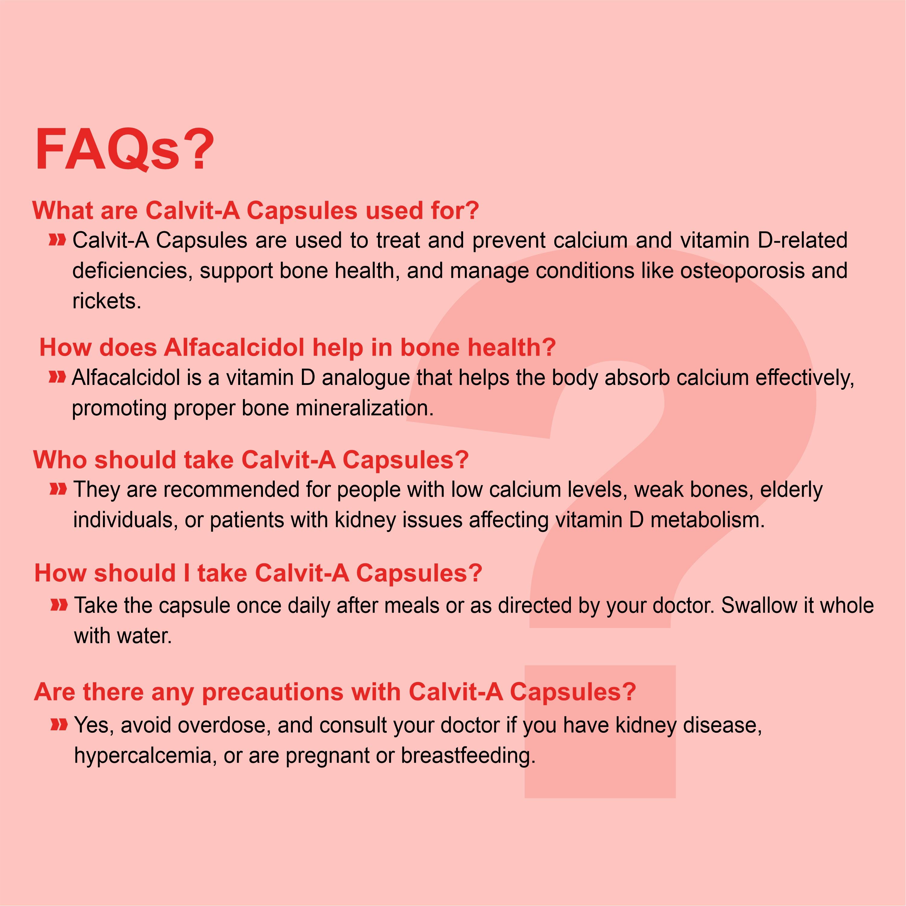 Calvit-A Softgel Capsules – Strong Bones & Optimal Calcium Absorption(1 Box)