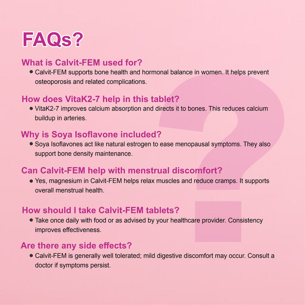 Calvit FEM Calcium & Vitamin D3 Tablet – Bone Health & Calcium Deficiency for Women