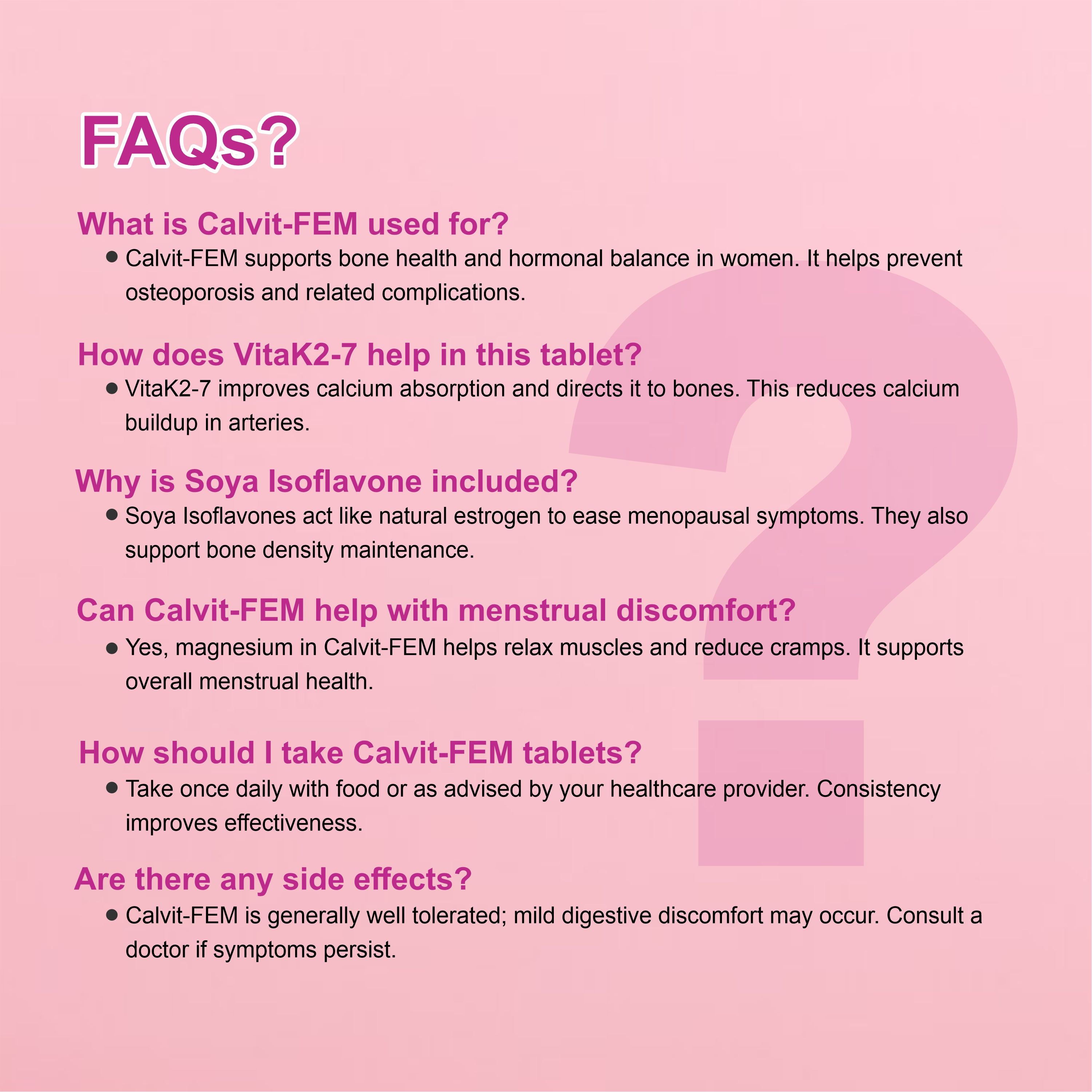 Calvit FEM Calcium & Vitamin D3 Tablet – Bone Health & Calcium Deficiency for Women