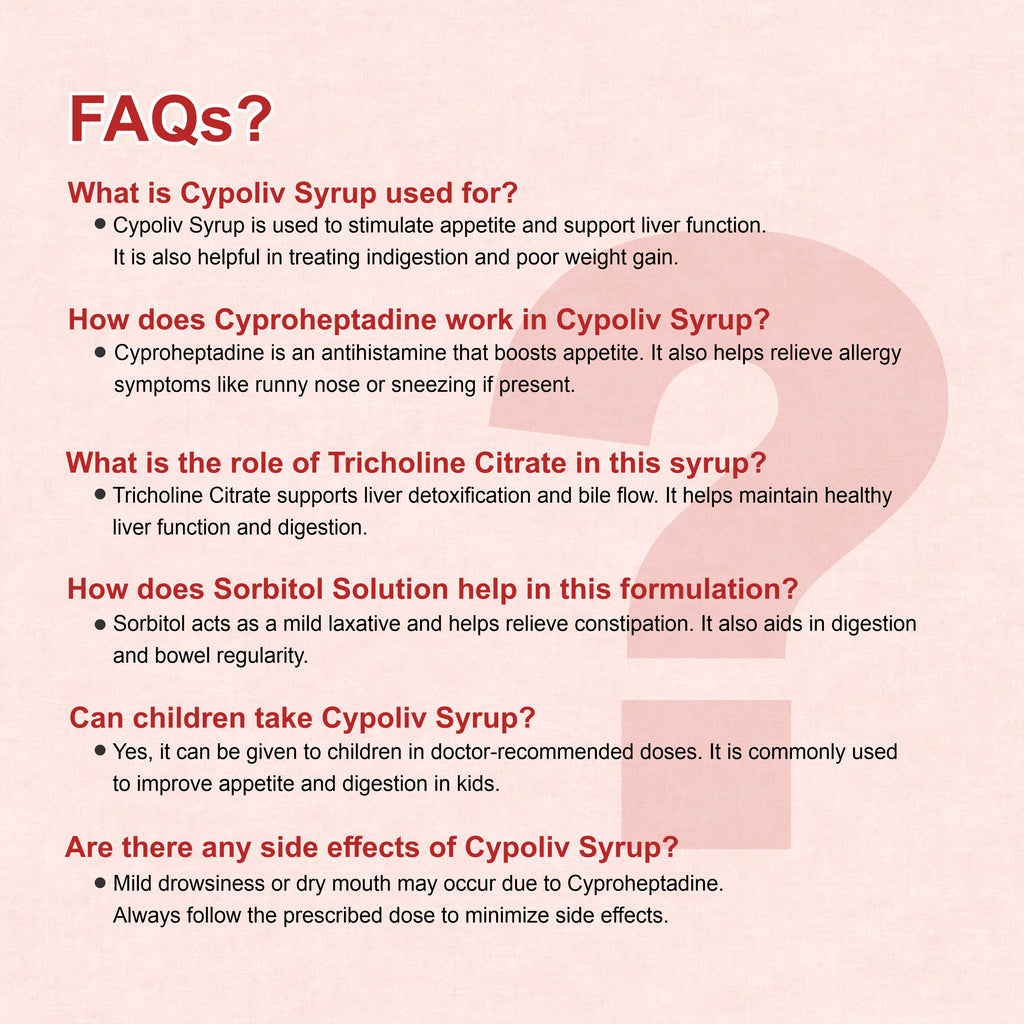 Cypoliv Liver Health & Appetite Support Syrup – Cyproheptadine, Sorbitol & Tricholine Citrate