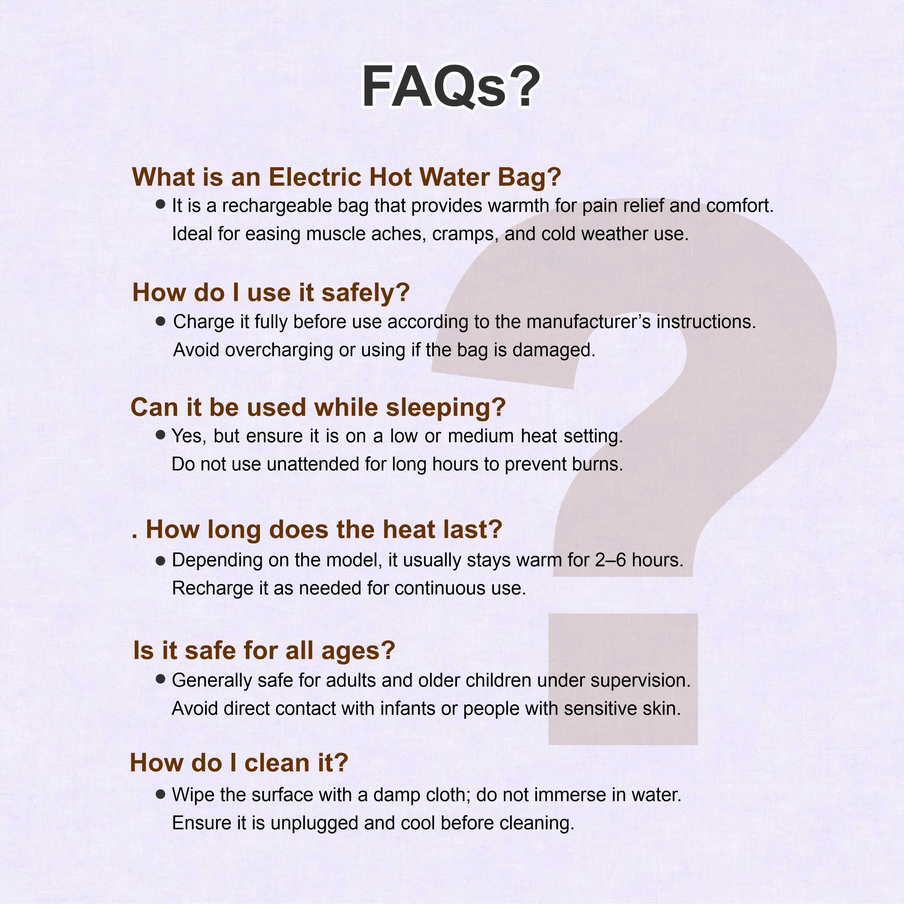 Electric Hot Water Bag – Rechargeable Heat Bag for Pain & Cold Weather Relief