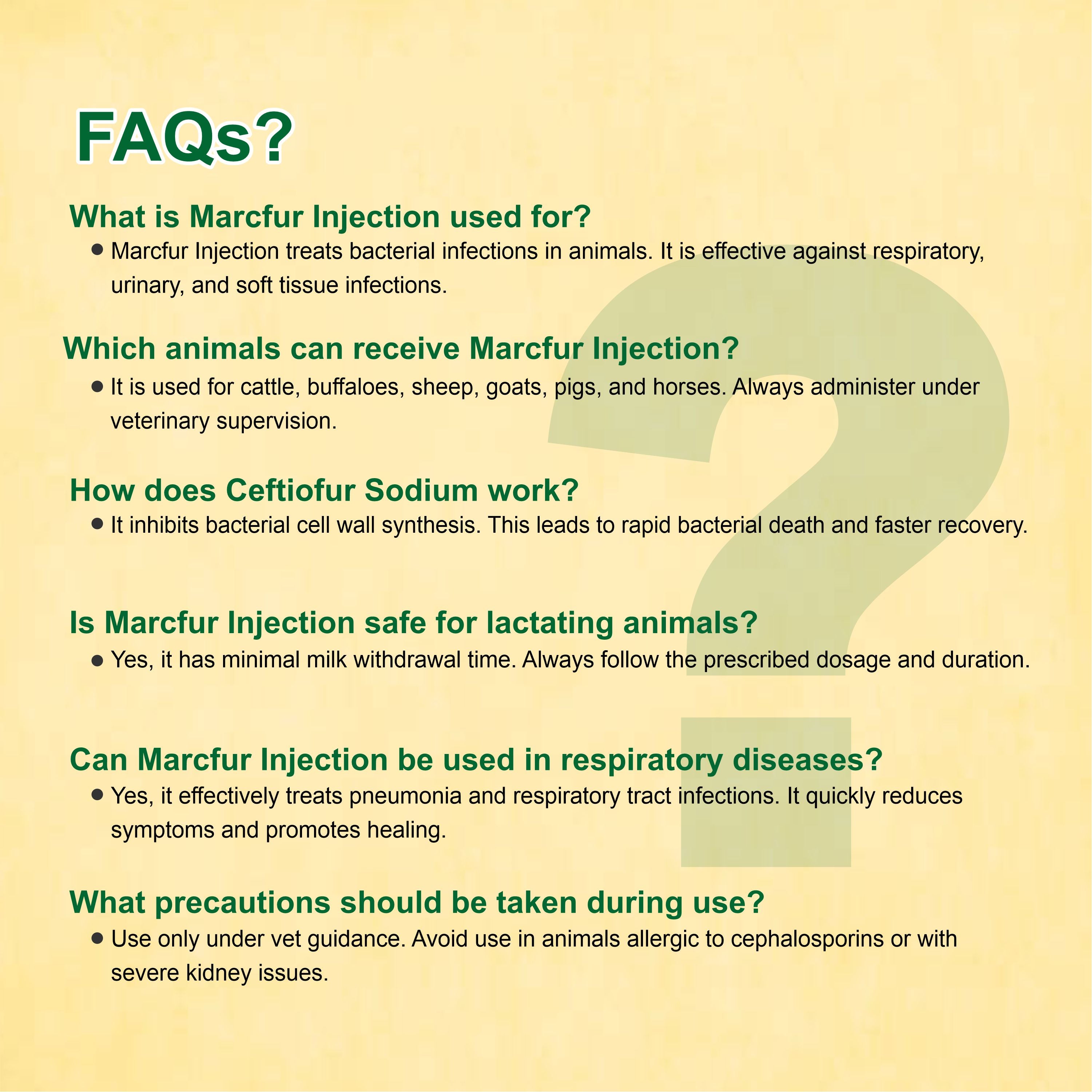 Marcfur Injection 1Gm – Powerful Broad-Spectrum Veterinary Antibiotic with Ceftiofur