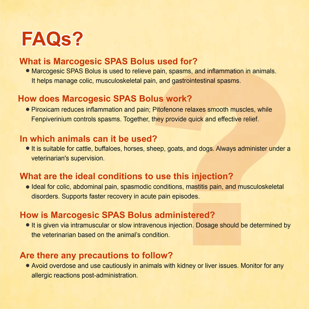 Marcogesic Spas Bolus (5x4) – Advanced Antispasmodic & Analgesic for Livestock