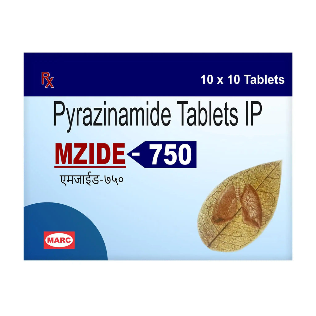 Mzide 750 Tablet – Pyrazinamide 750mg for Tuberculosis (TB) Treatment