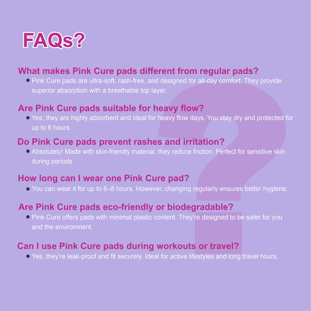 Pink Cure Sanitary Pads 240mm – Soft Cotton Pads for Regular Flow & All-Day Comfort