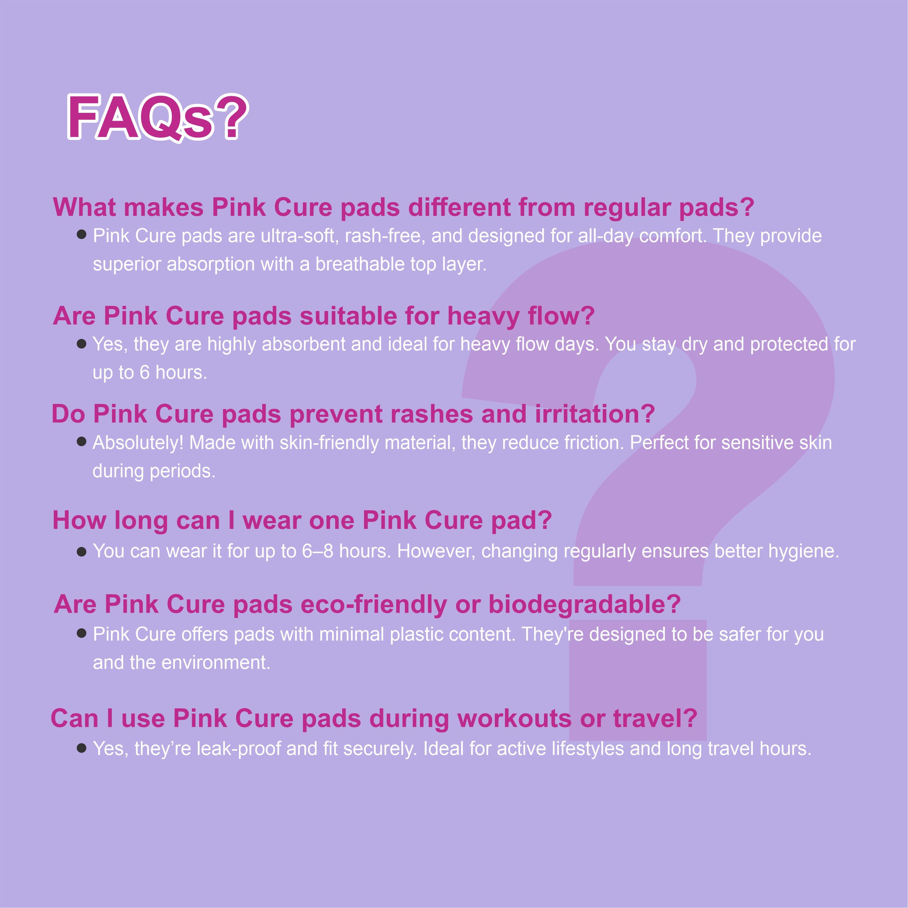 Pink Cure Sanitary Pads 240mm – Soft Cotton Pads for Regular Flow & All-Day Comfort