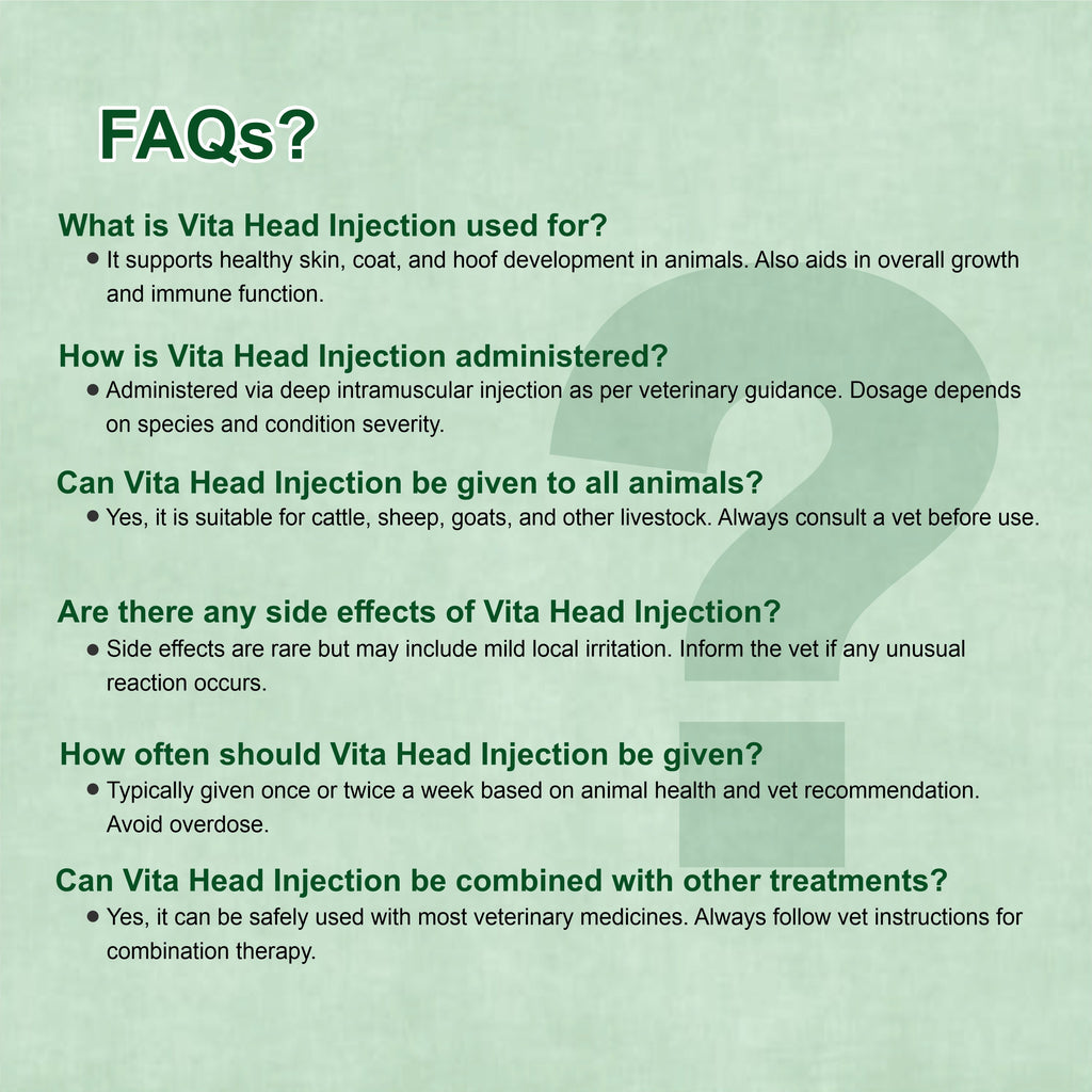 Vita Head Injection 10ml – Complete Injectable Support for Skin, Immunity & Performance in Livestock (Pack of 2)