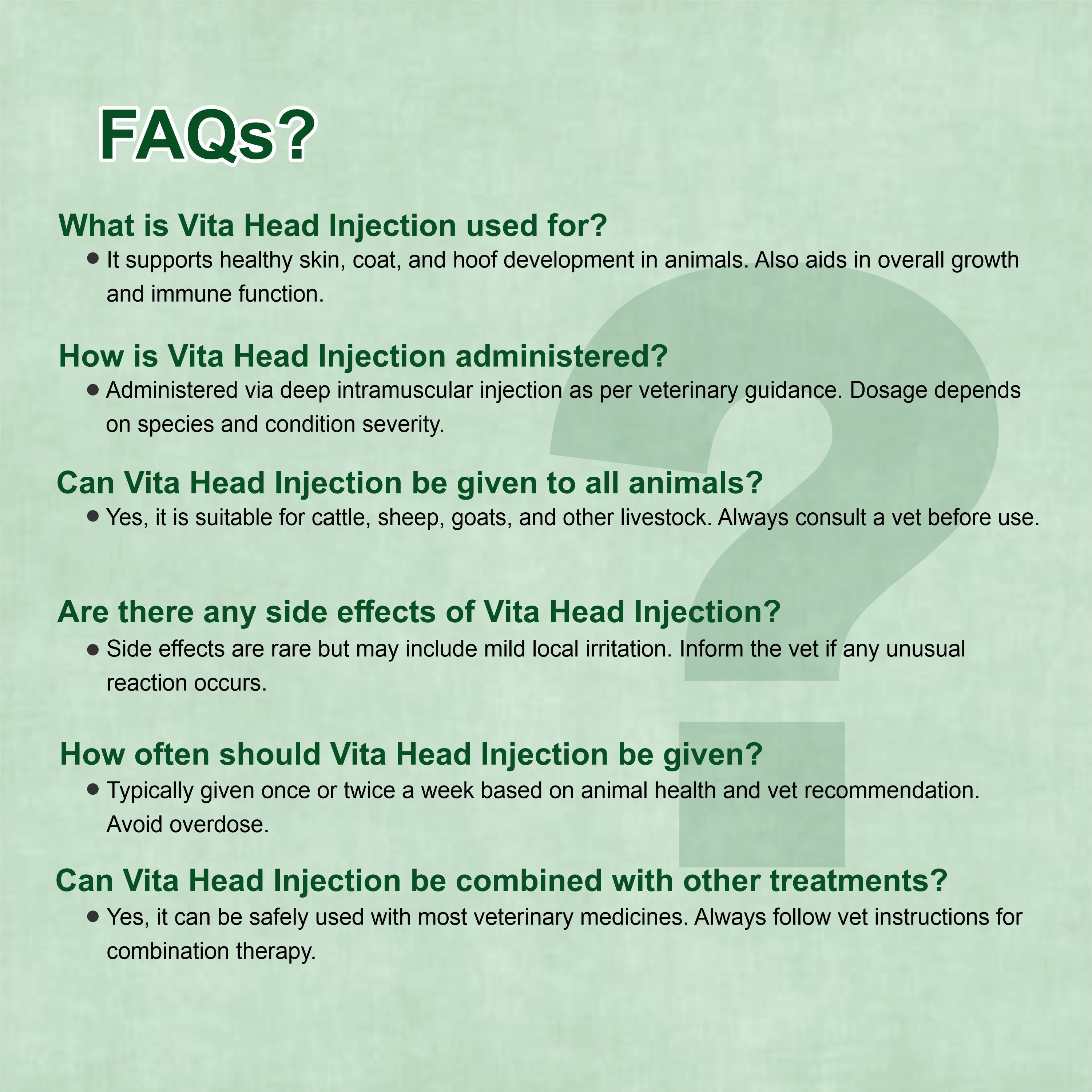 Vita Head Injection 10ml – Complete Injectable Support for Skin, Immunity & Performance in Livestock (Pack of 2)
