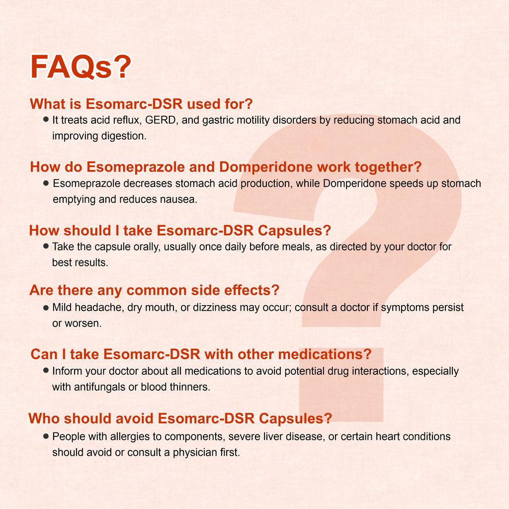 Esomarc DSR Capsule – Dual Relief for Acidity & Digestion Problems ( Pack of 2 Strip)
