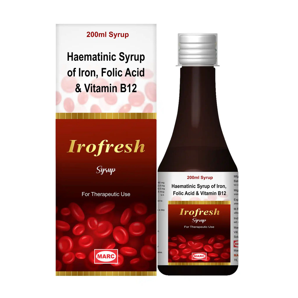 Irofresh Iron & Folic Acid Syrup – Haemoglobin Building & Anaemia Relief