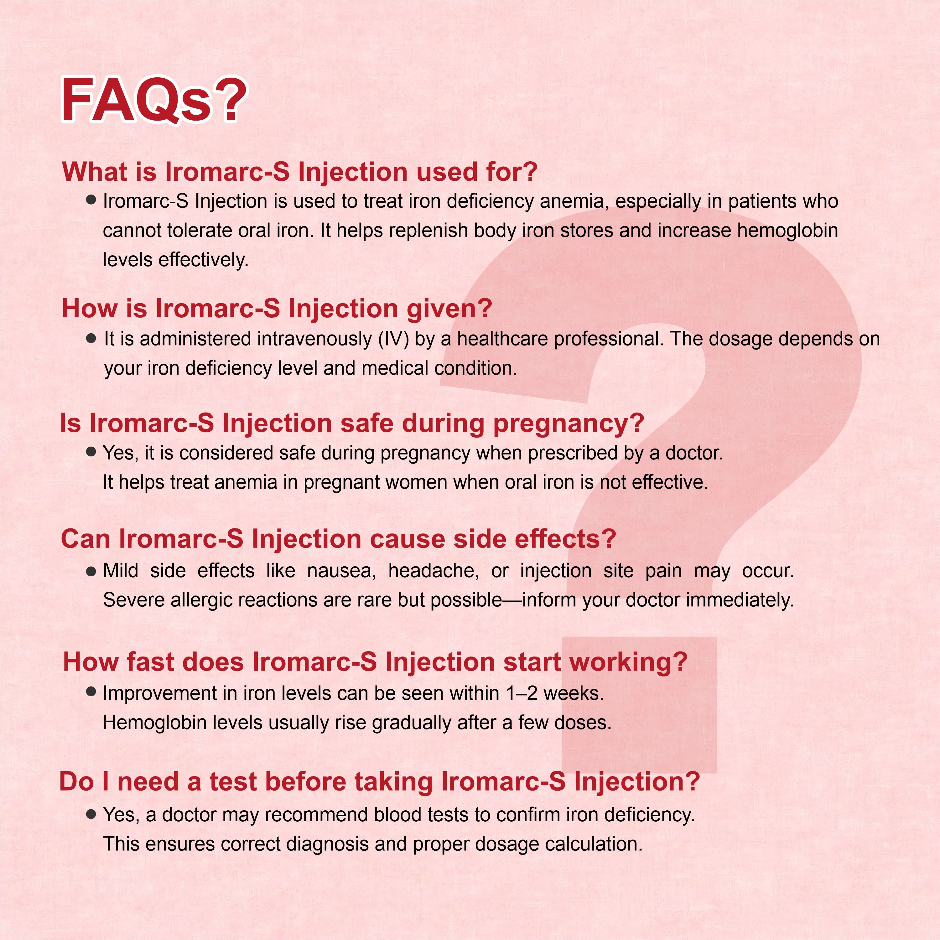 Iromarc S Injection – Trusted Iron Support for Anemia Management