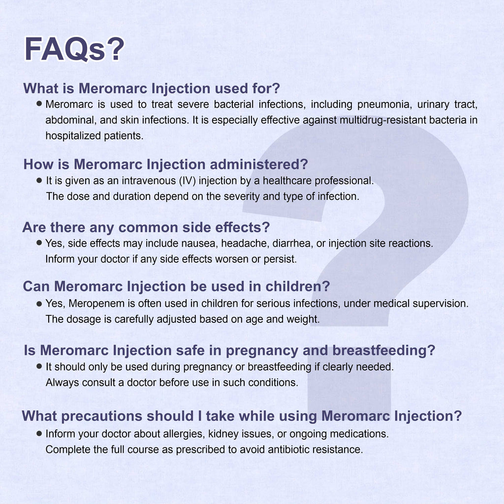Meromarc Meropenem Injection – ICU-Grade Carbapenem Antibiotic for Drug-Resistant Infections