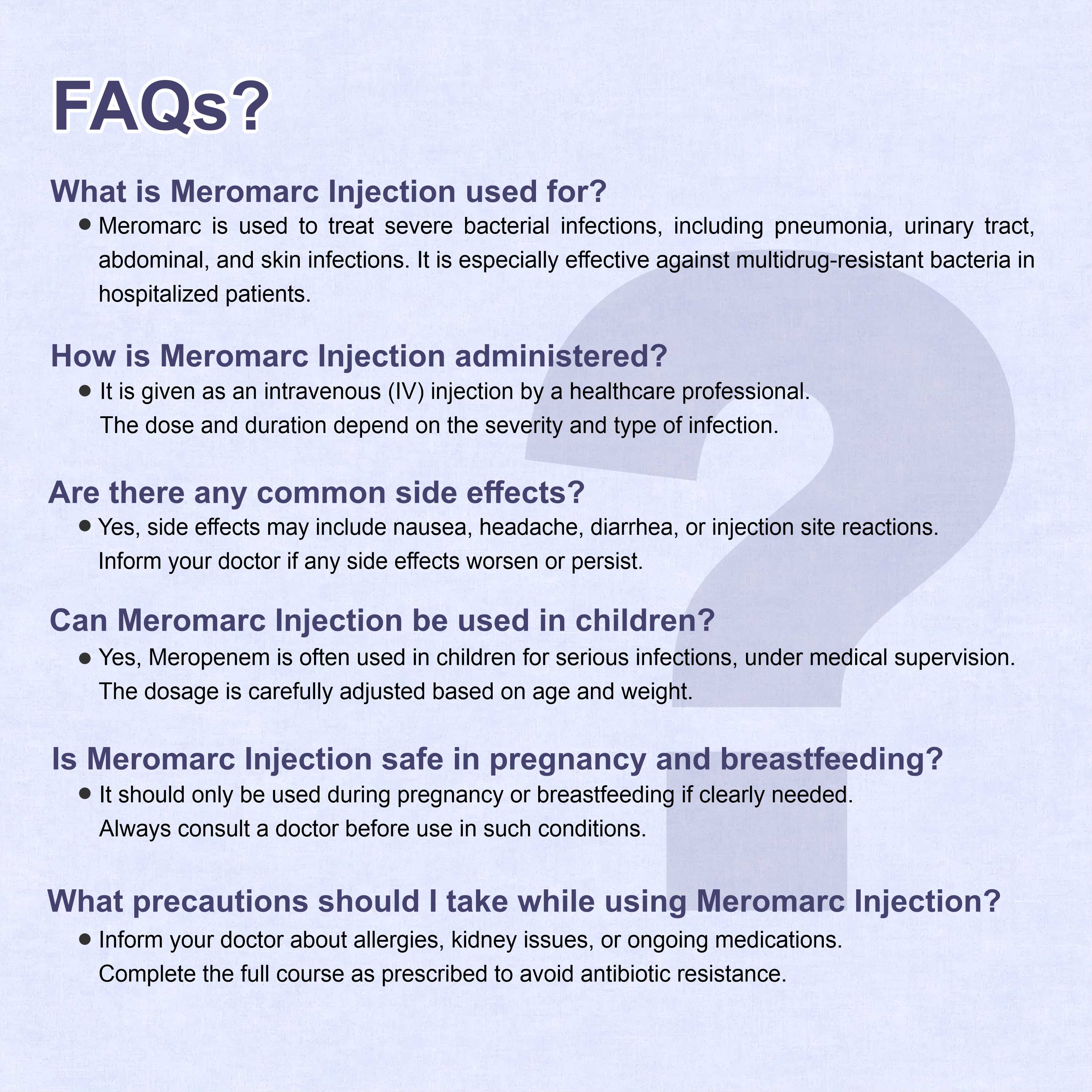 Meromarc Meropenem Injection – ICU-Grade Carbapenem Antibiotic for Drug-Resistant Infections