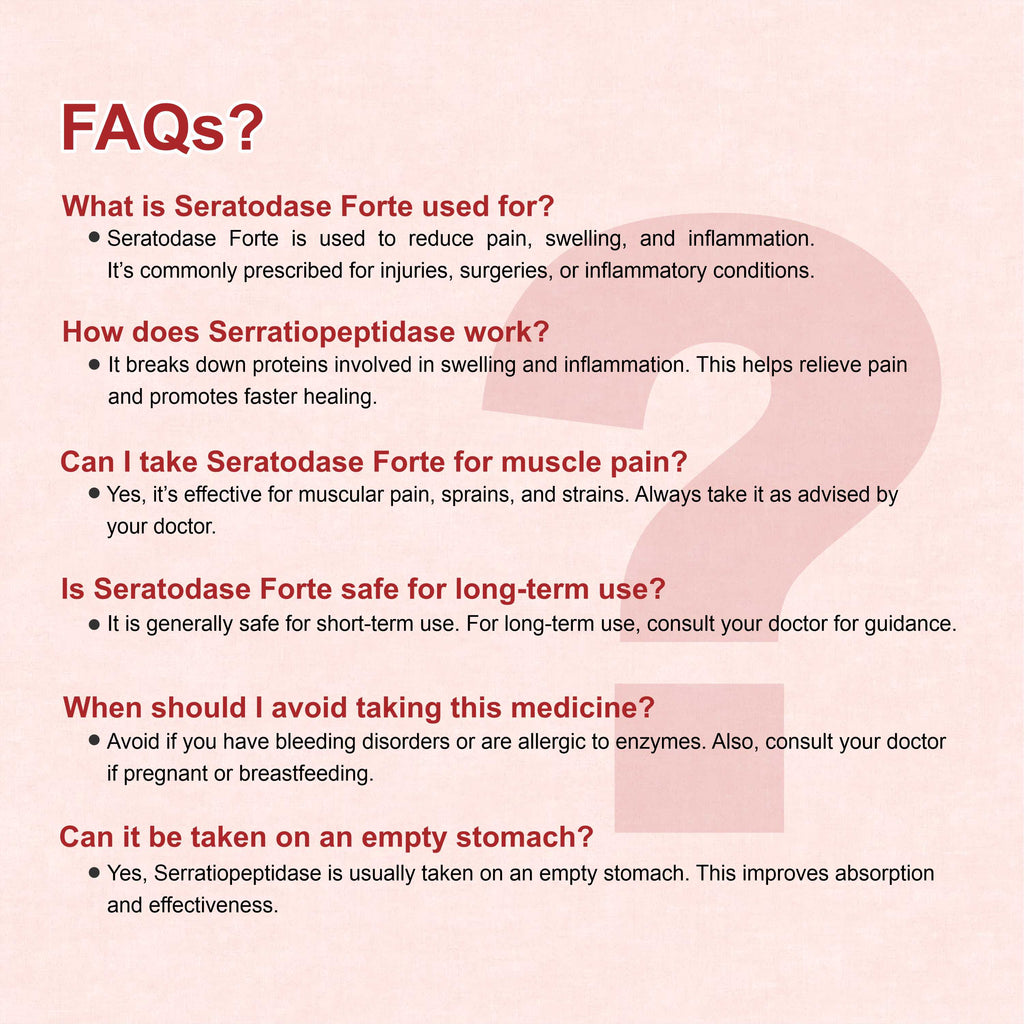 Seratodase Forte Serratiopeptidase Tablet – Post-Surgery Swelling, Scar & Inflammation Relief